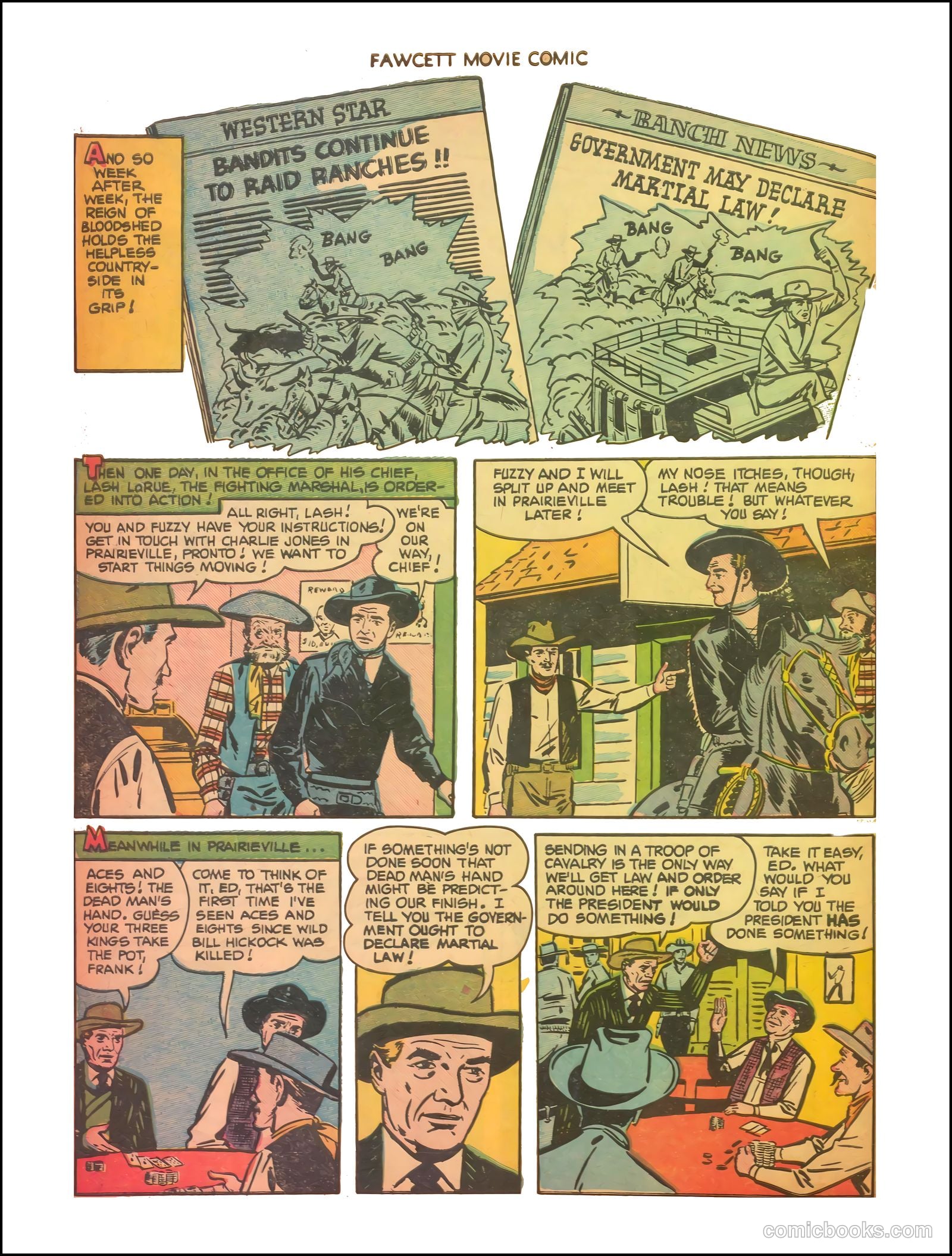Fawcett Movie Comic 11 - The Thundering Trail #1 — page 6 of 35