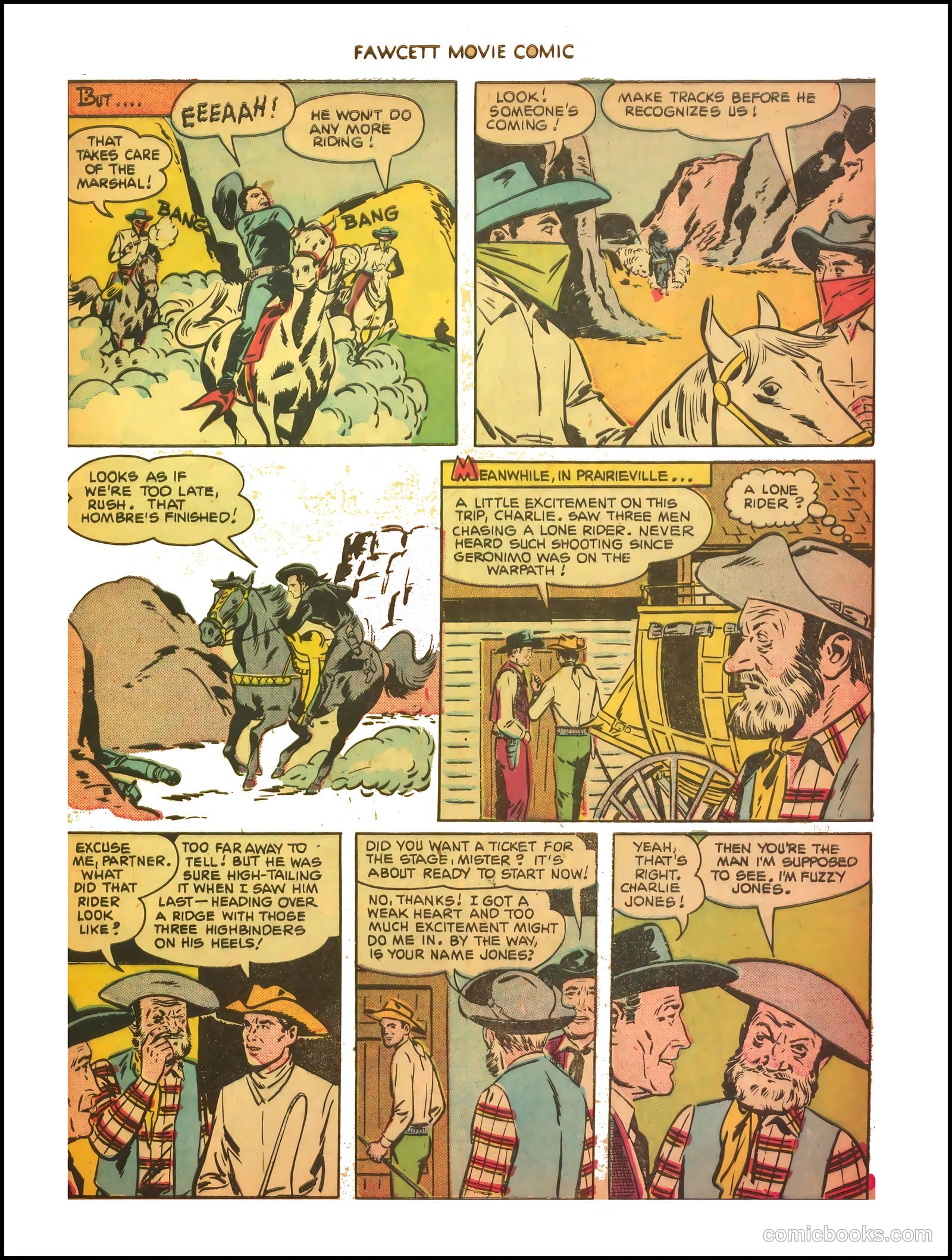 Fawcett Movie Comic 11 - The Thundering Trail #1 — page 9 of 35