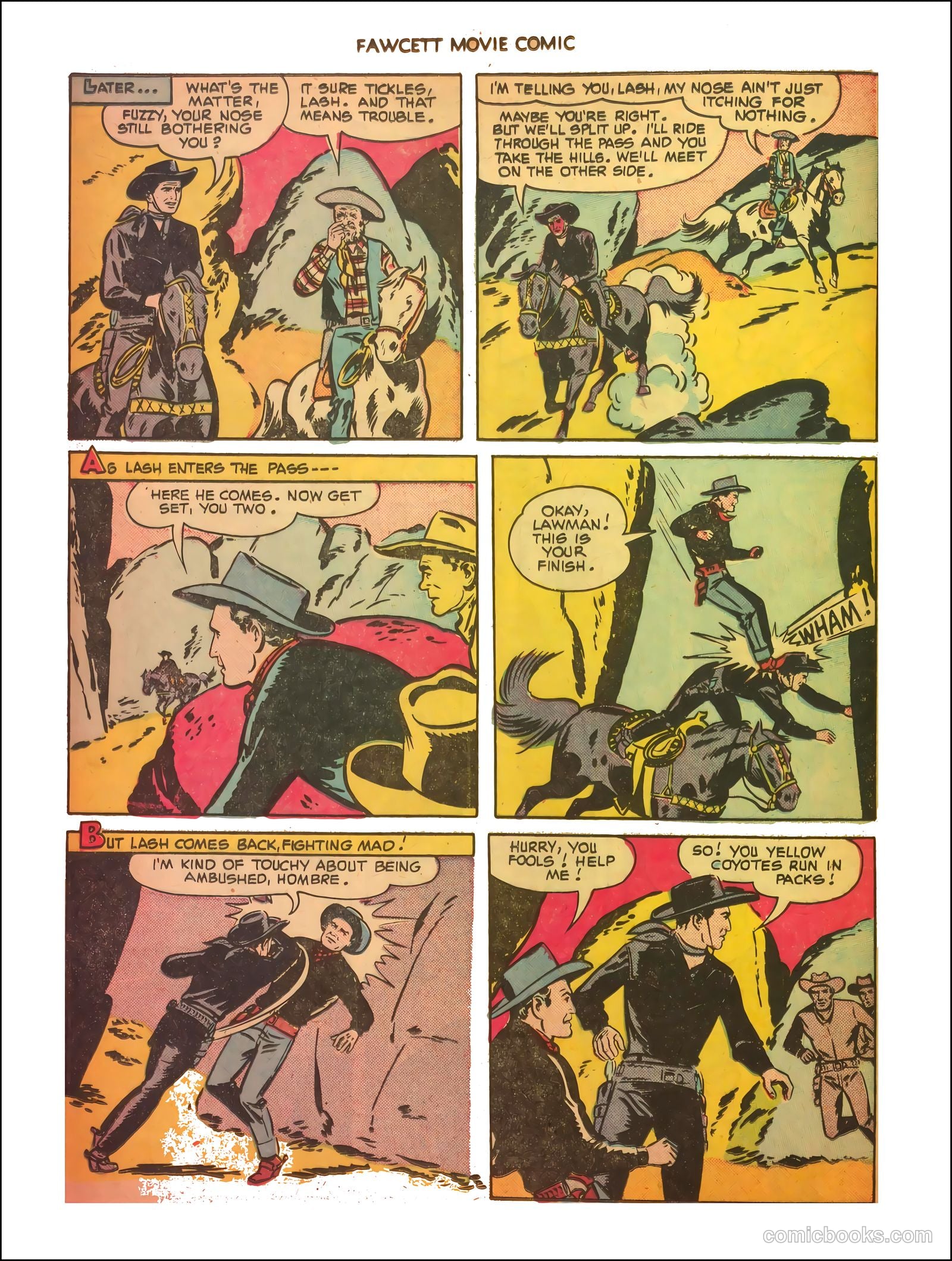 Fawcett Movie Comic 11 - The Thundering Trail #1 — page 12 of 35