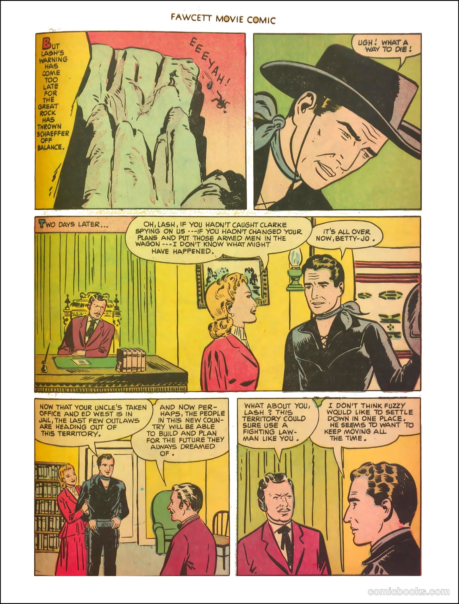 Fawcett Movie Comic 11 - The Thundering Trail #1 — page 32 of 35
