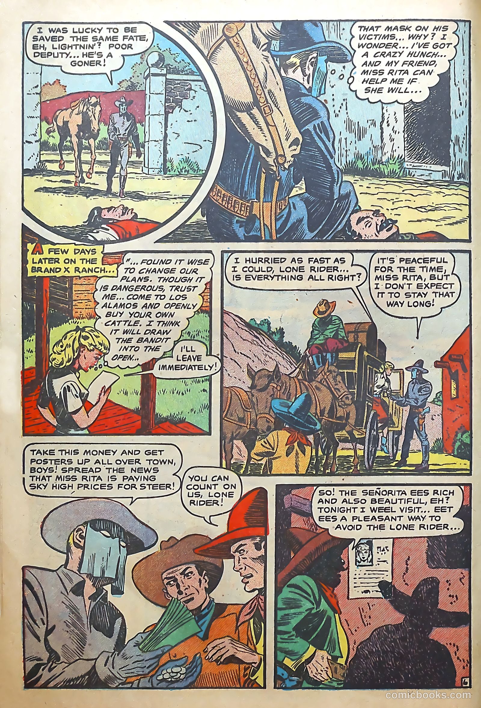 The Lone Rider #6 (1950) — page 8 of 36