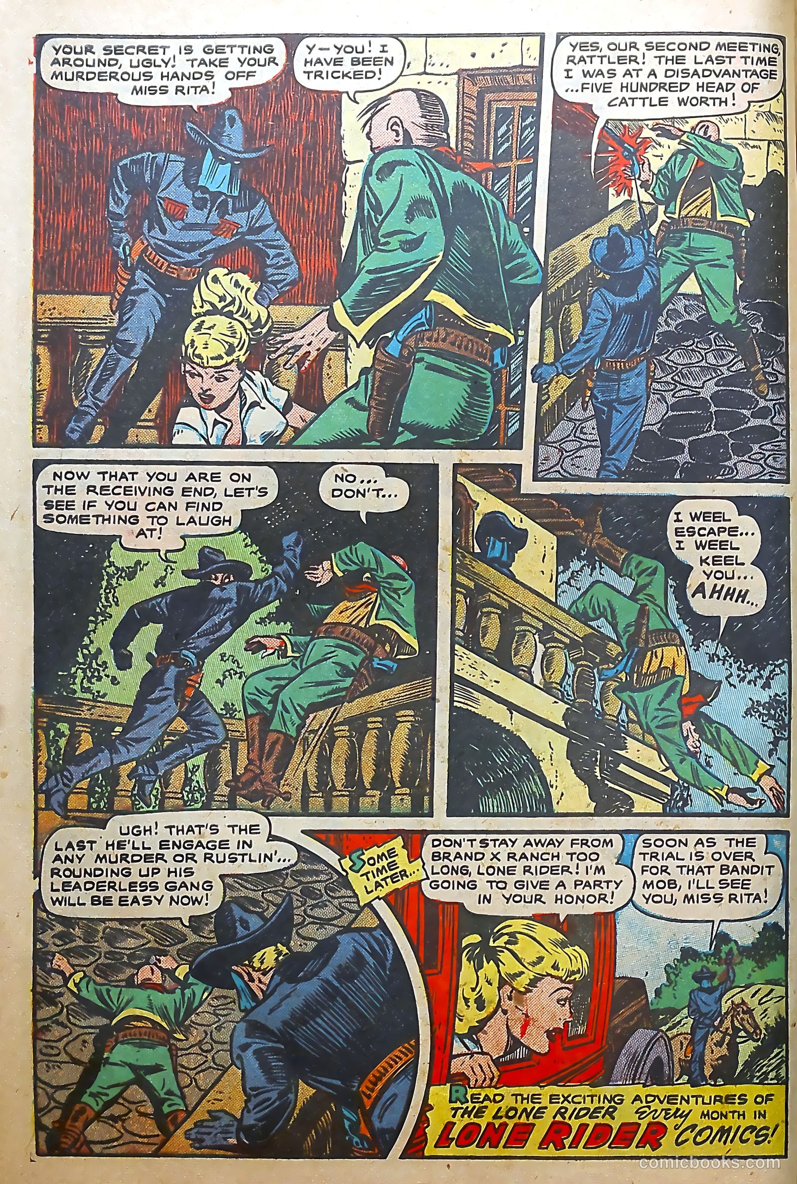 The Lone Rider #6 (1950) — page 10 of 36