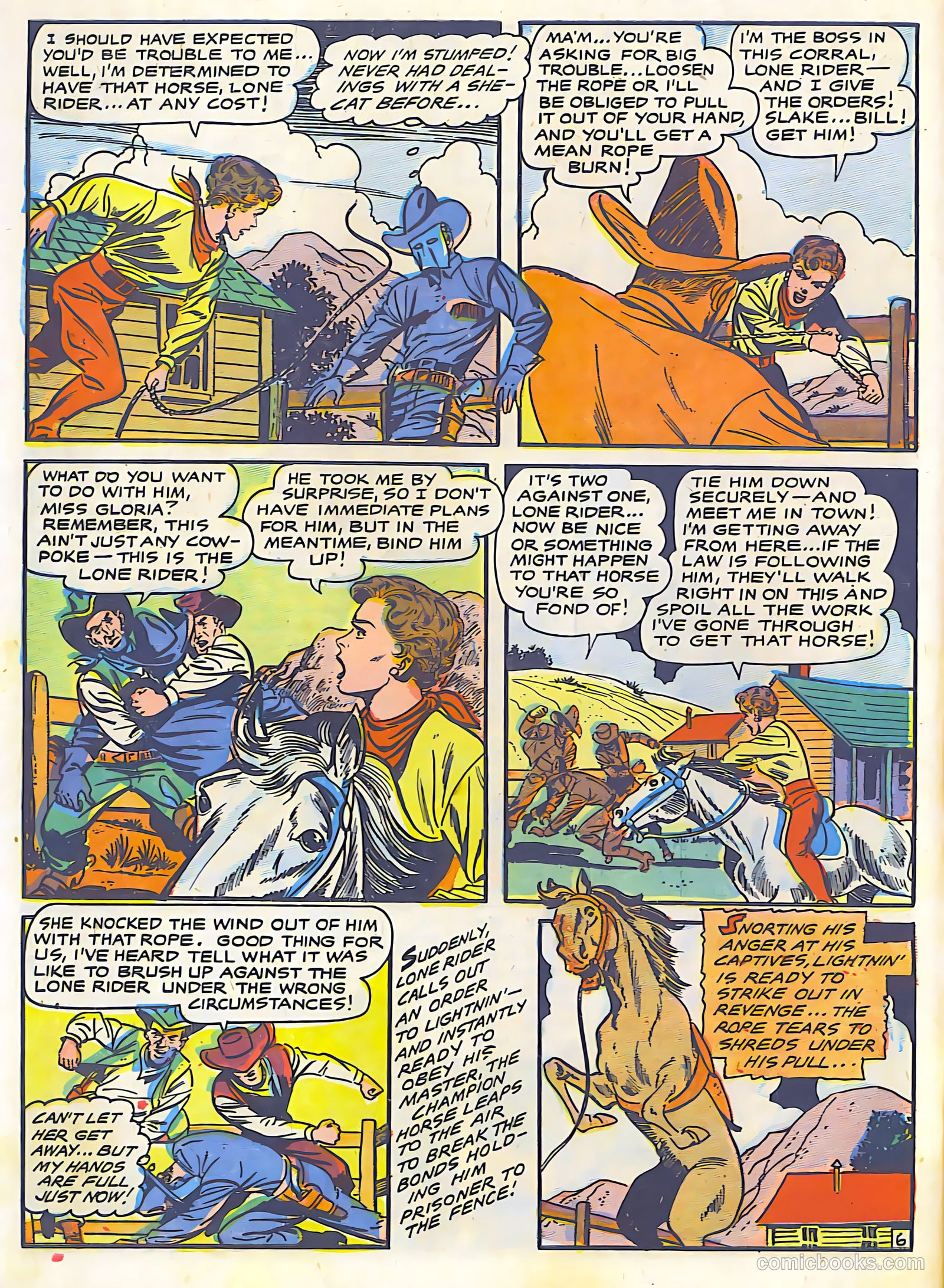 The Lone Rider #26 (1950) — page 8 of 36