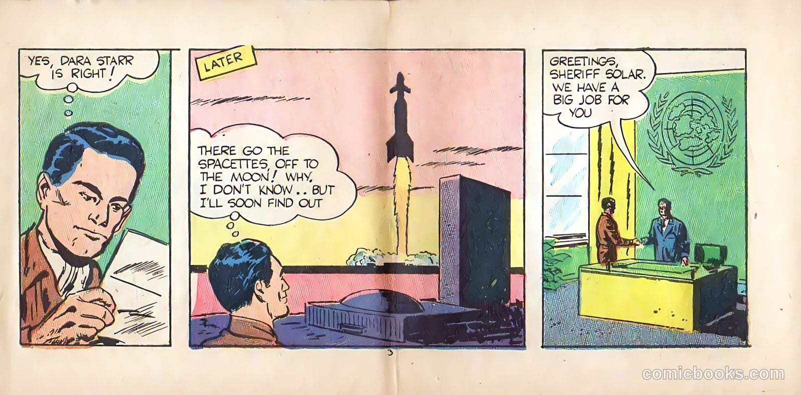 Jim Solar Space Sheriff Defeats the Moon Missile Men #1 (1957) — page 3 of 16