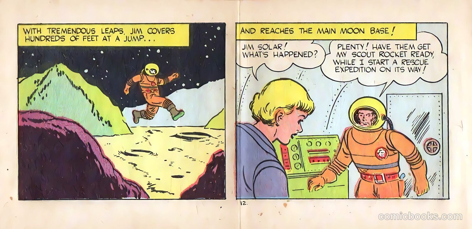 Jim Solar Space Sheriff Defeats the Moon Missile Men #1 (1957) — page 12 of 16