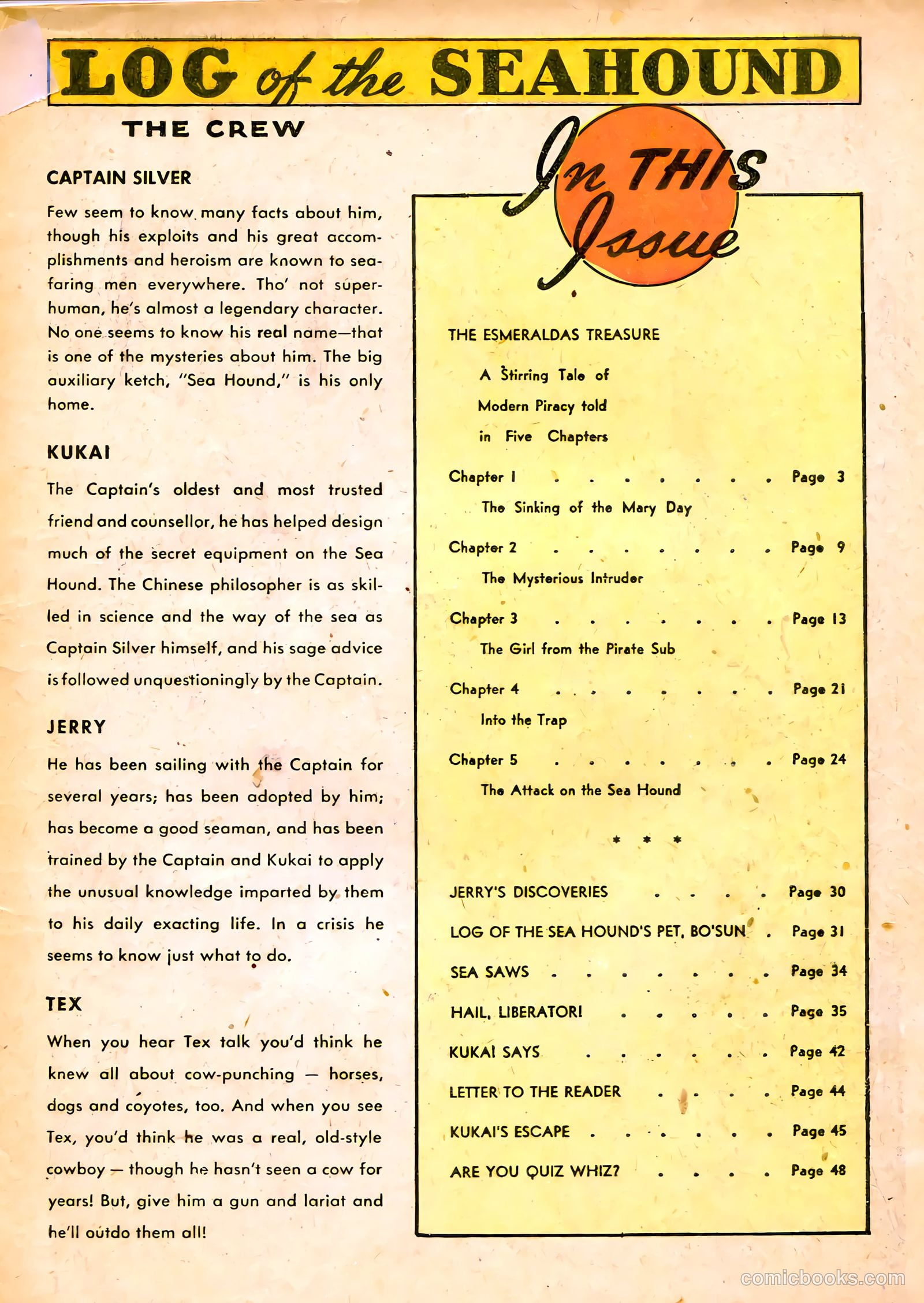 Captain Silver's Log of the Sea Hound #1 (1945) — page 3 of 52