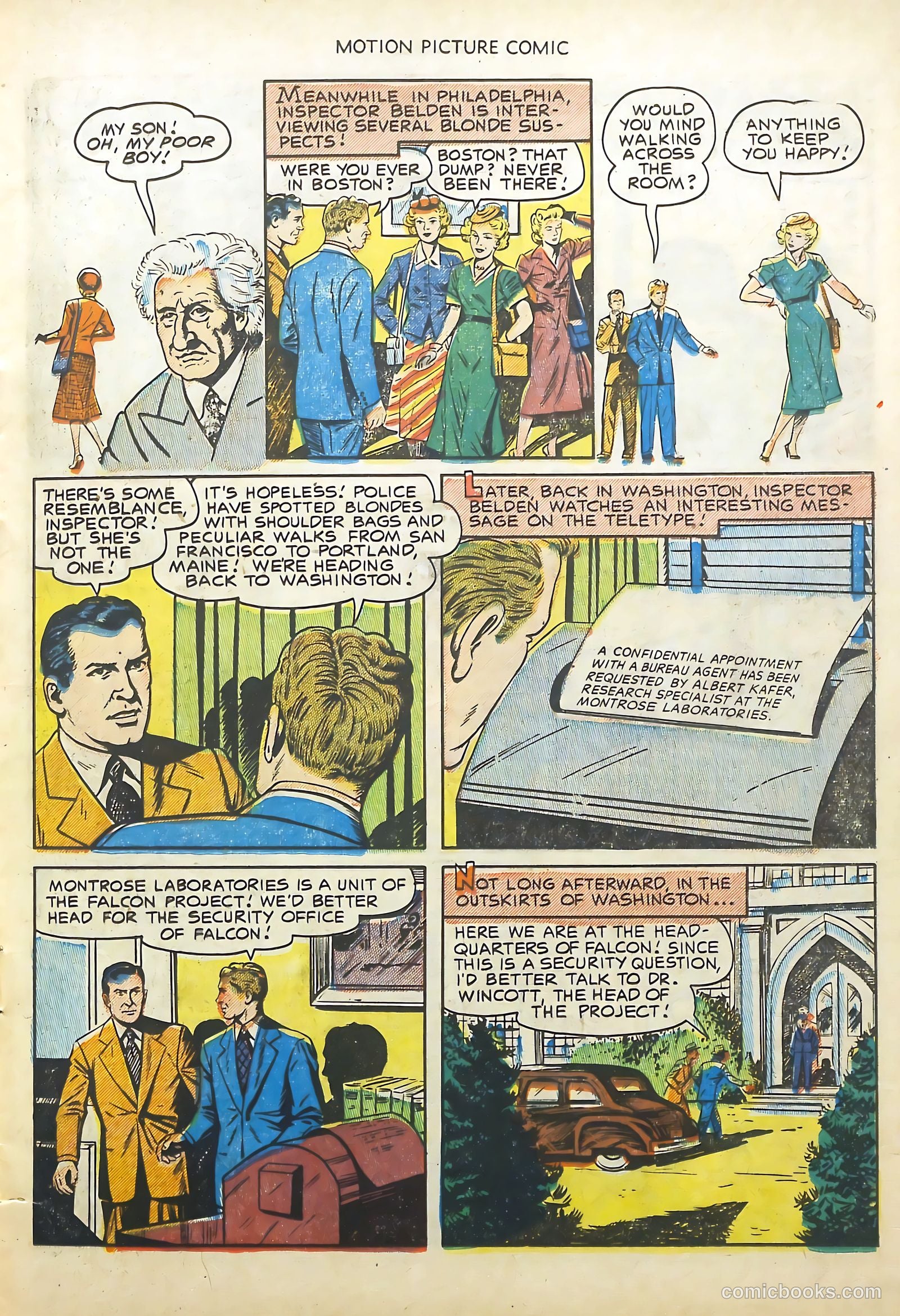 Motion Picture Comics 113 Walk East on Beacon #1 — page 13 of 36
