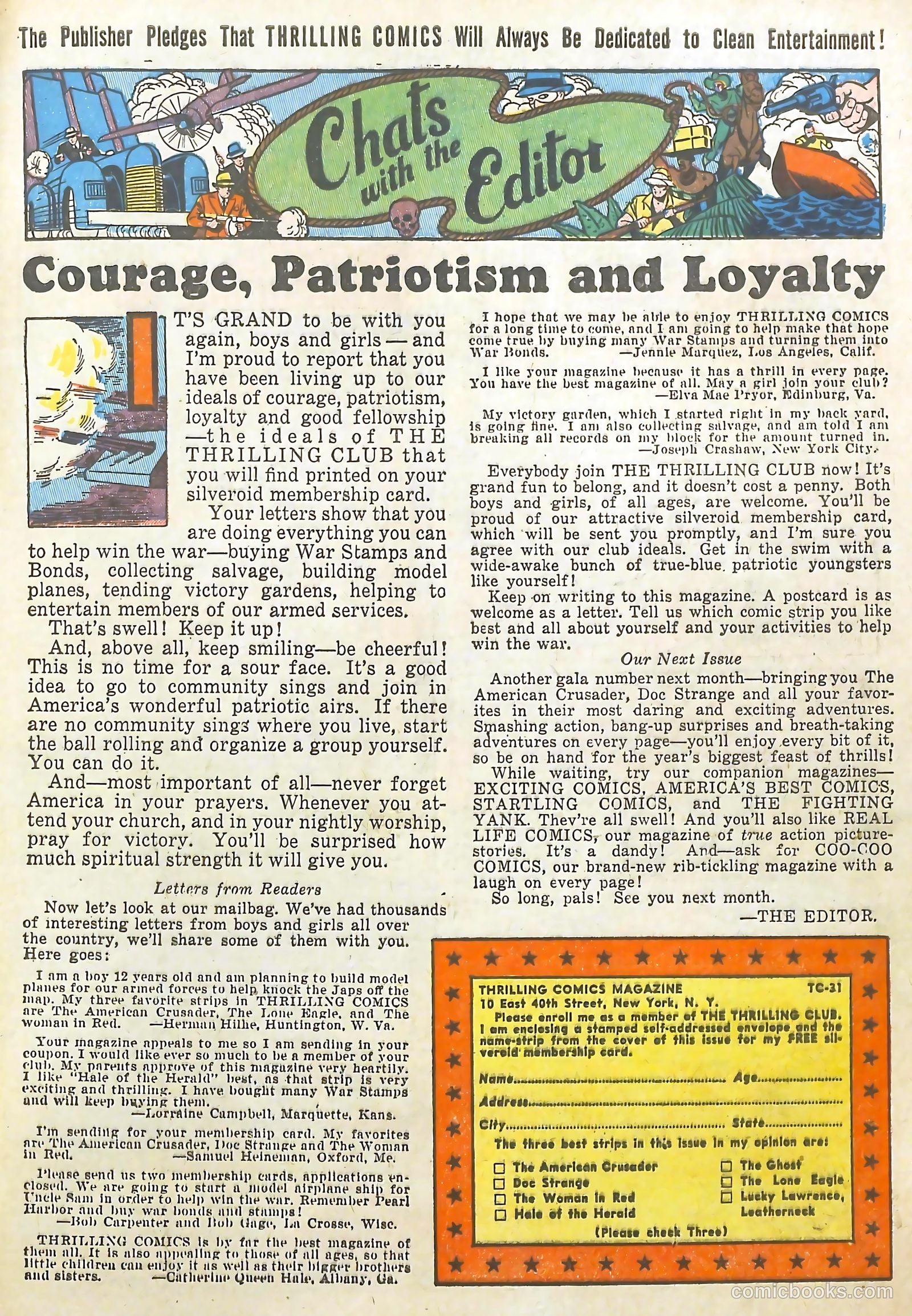 Thrilling Comics #31 (1940) — page 64 of 65
