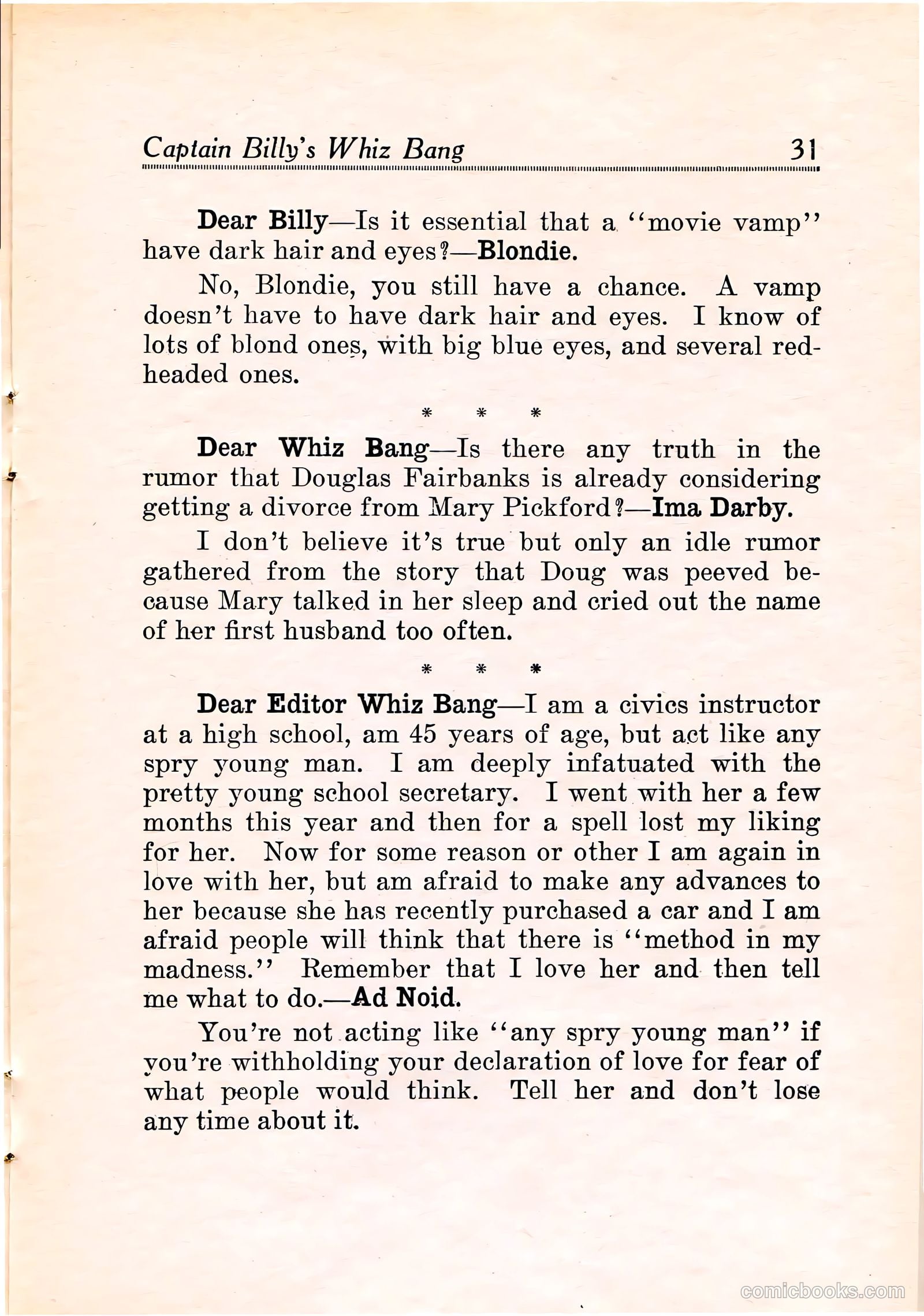 Capt Billy's Whiz Bang v1 #11 — page 33 of 68