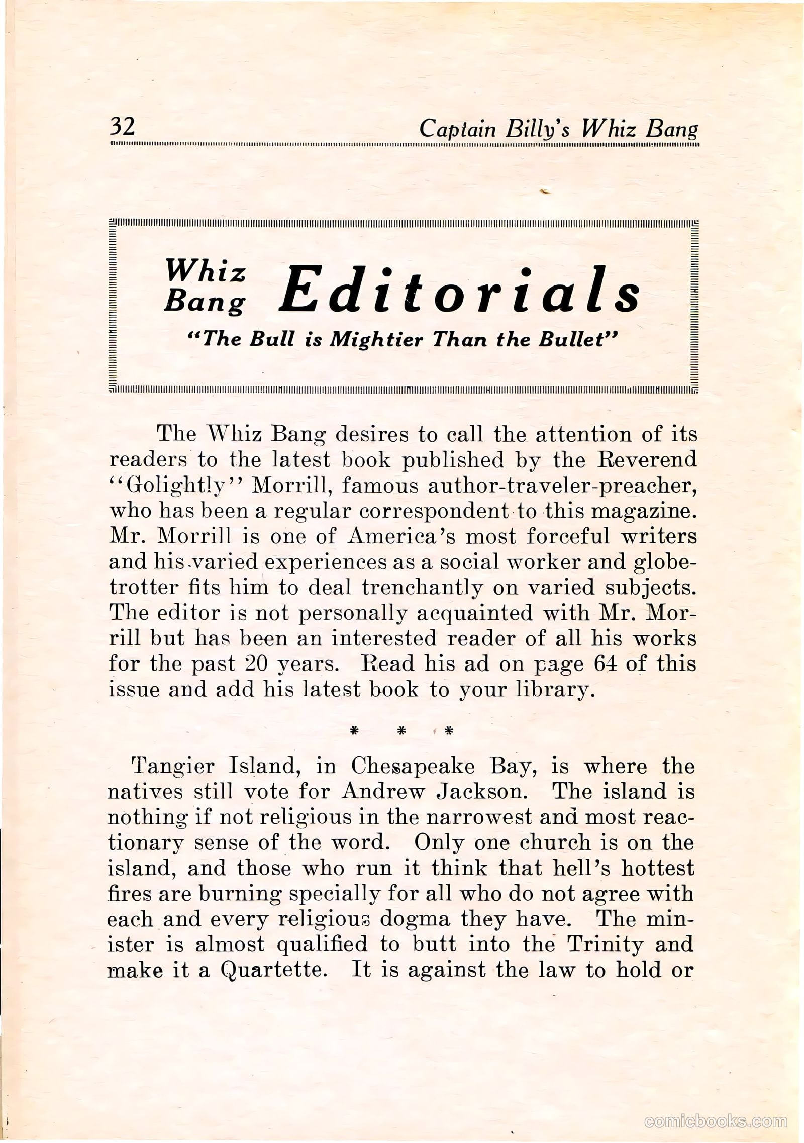 Capt Billy's Whiz Bang v1 #11 — page 34 of 68