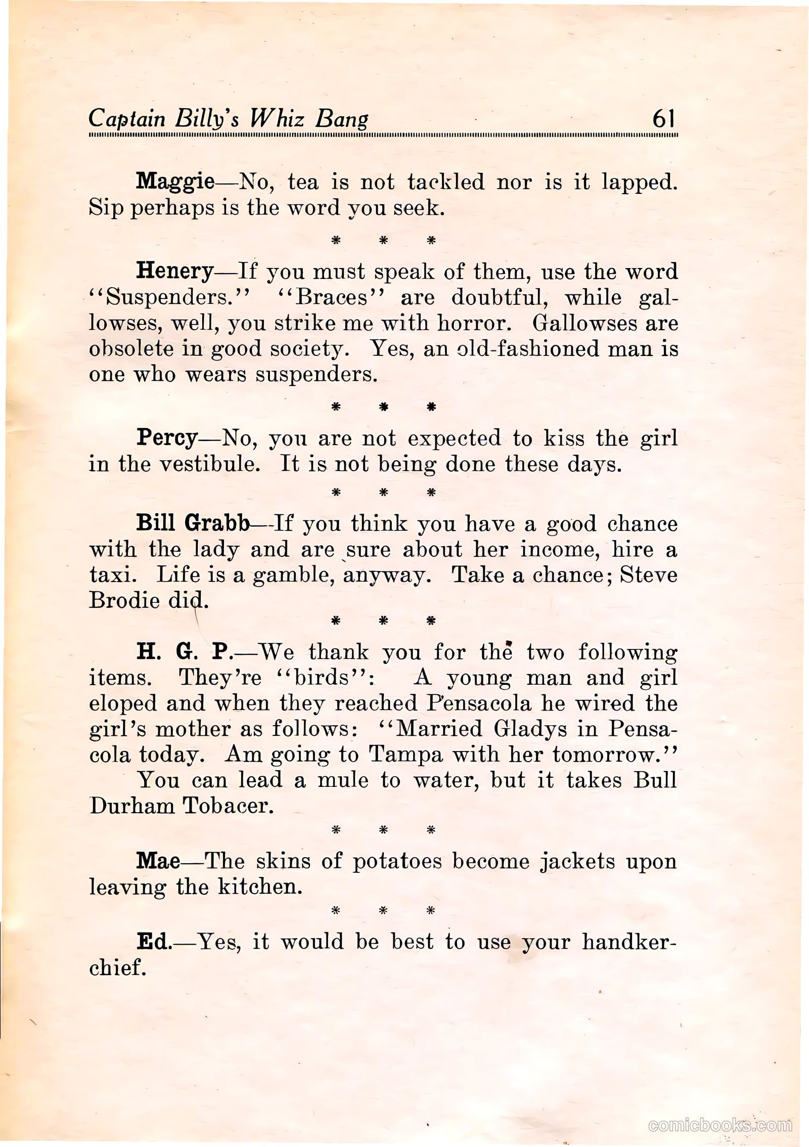 Capt Billy's Whiz Bang v1 #11 — page 63 of 68