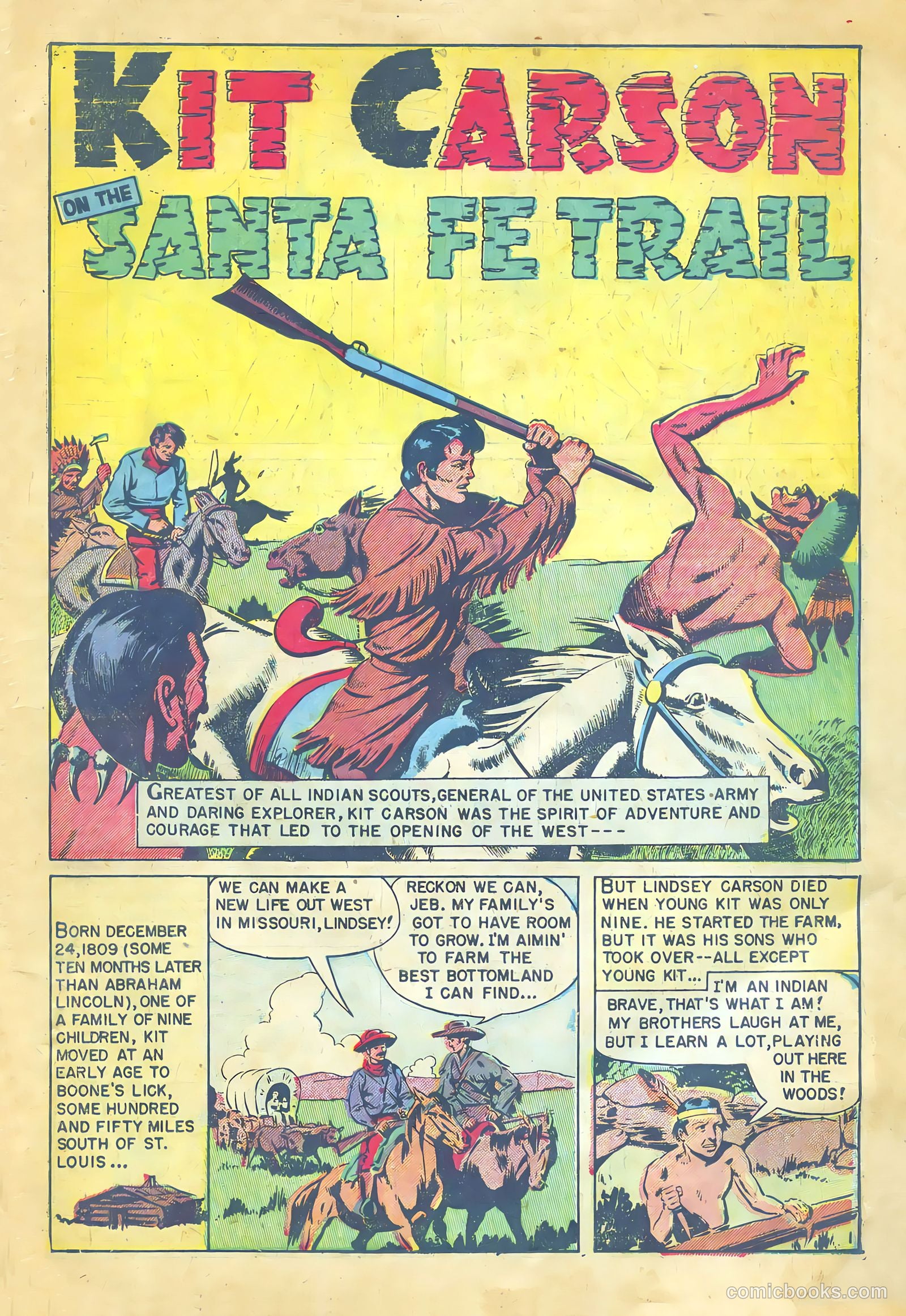 Kit Carson and the Blackfeet Warriors #1 (1953) — page 3 of 36