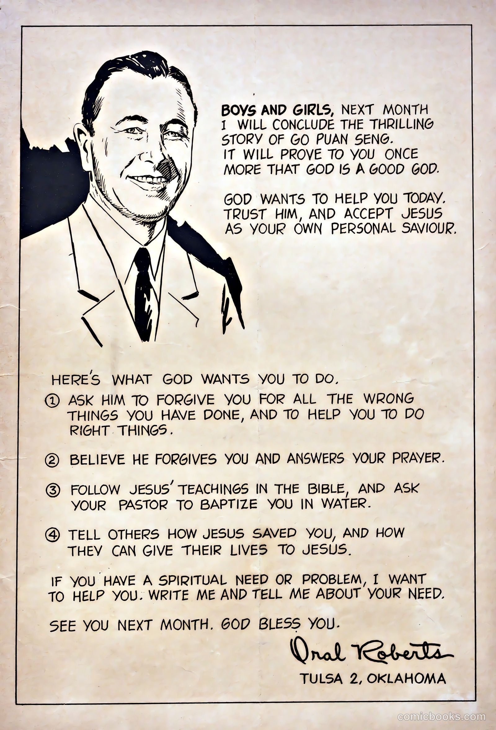 Oral Roberts' True Stories 117 - Cry No More p1 #1 — page 19 of 20