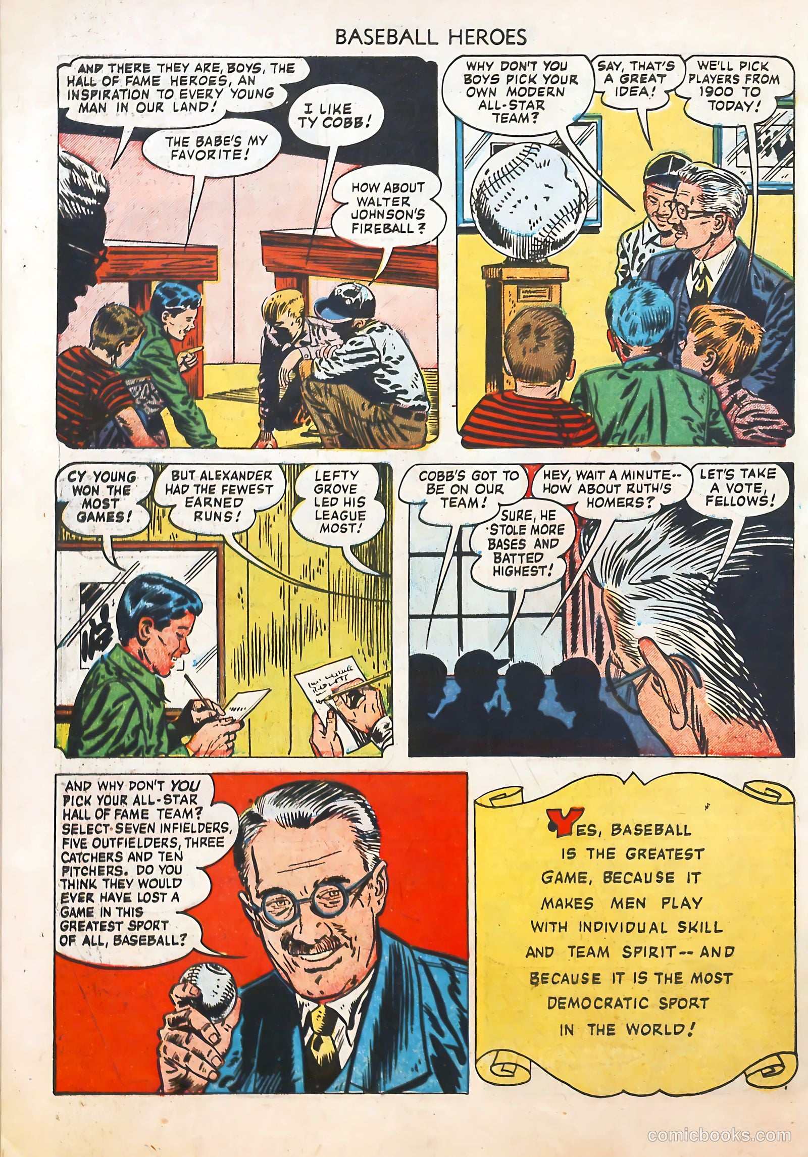 Baseball Heroes #1 (1952) — page 34 of 36