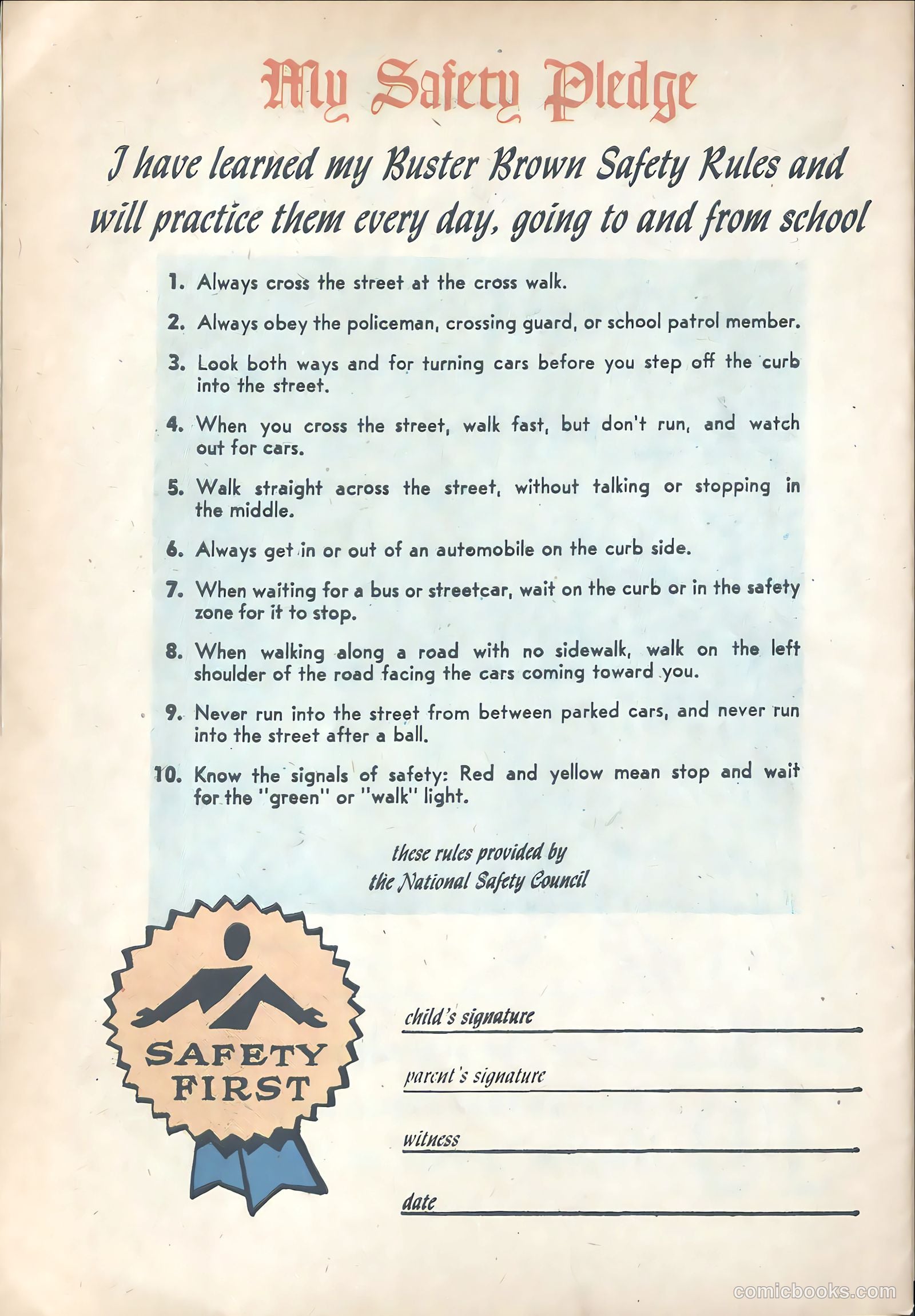 Buster Brown's Safety Coloring Book #1 — page 19 of 21