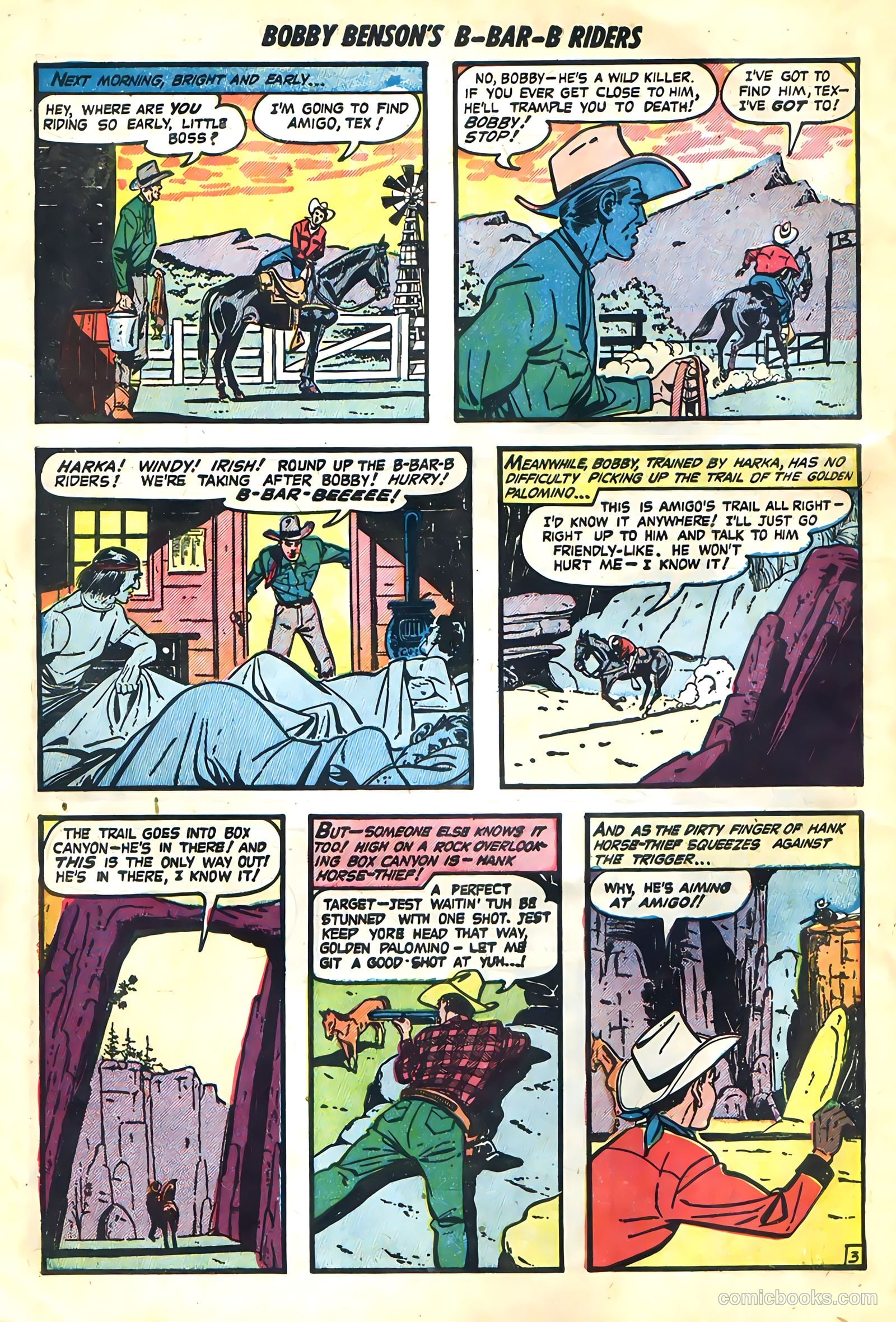 Bobby Benson's B-Bar-B Riders #3 (1950) — page 22 of 36
