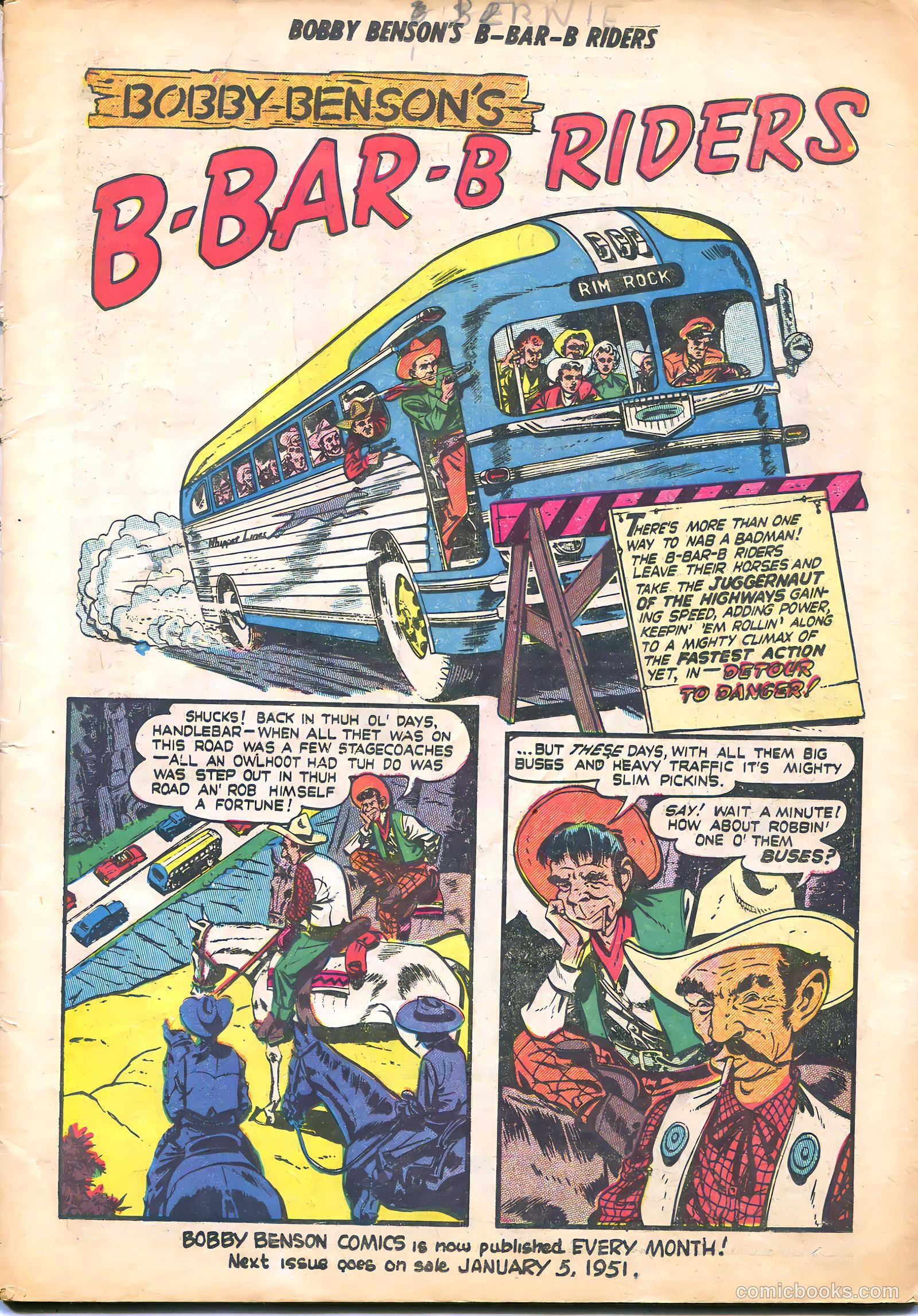 Bobby Benson's B-Bar-B Riders #5 (1951) — page 3 of 36