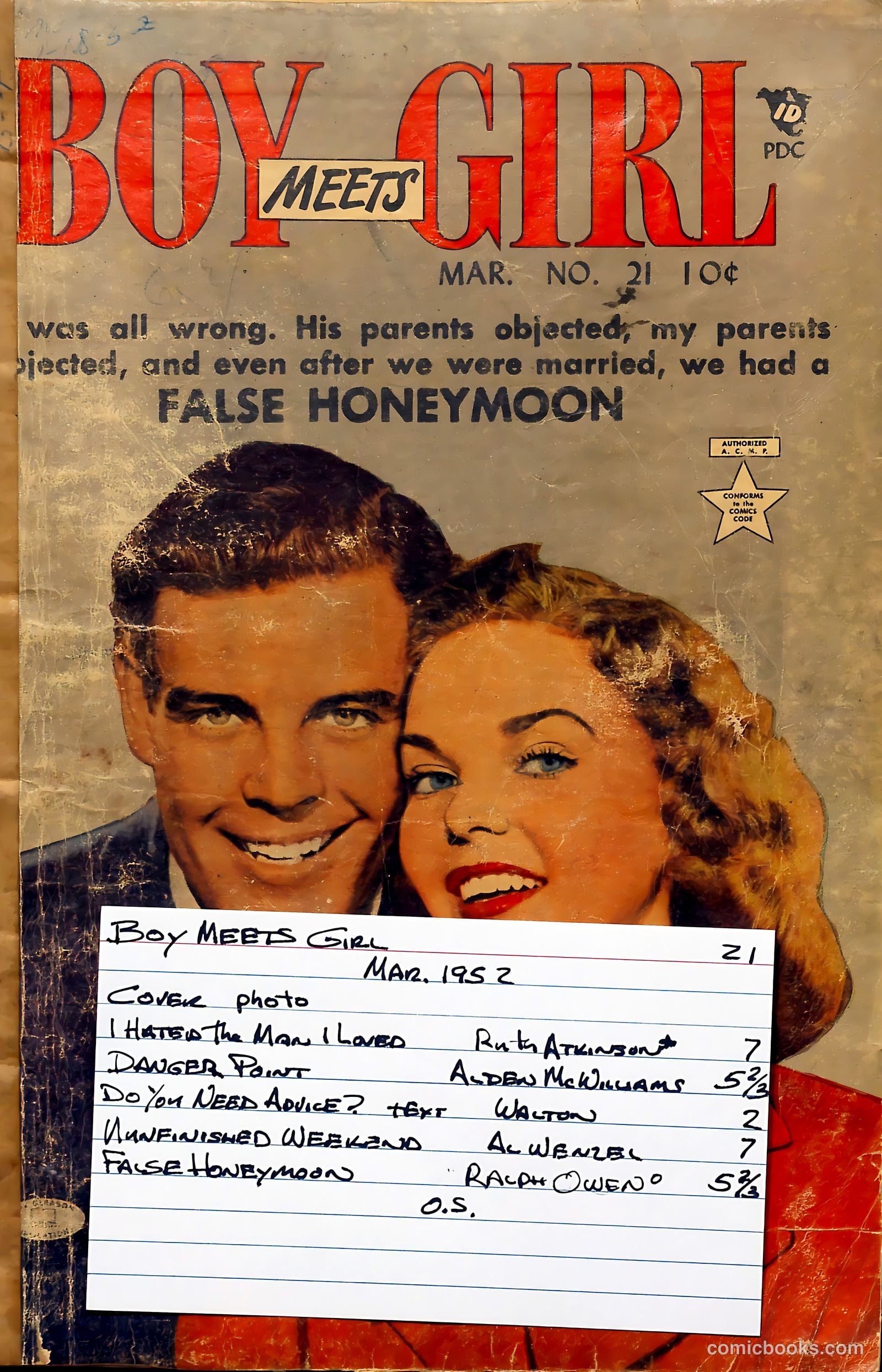 Boy Meets Girl #21 (1952) — page 37 of 37