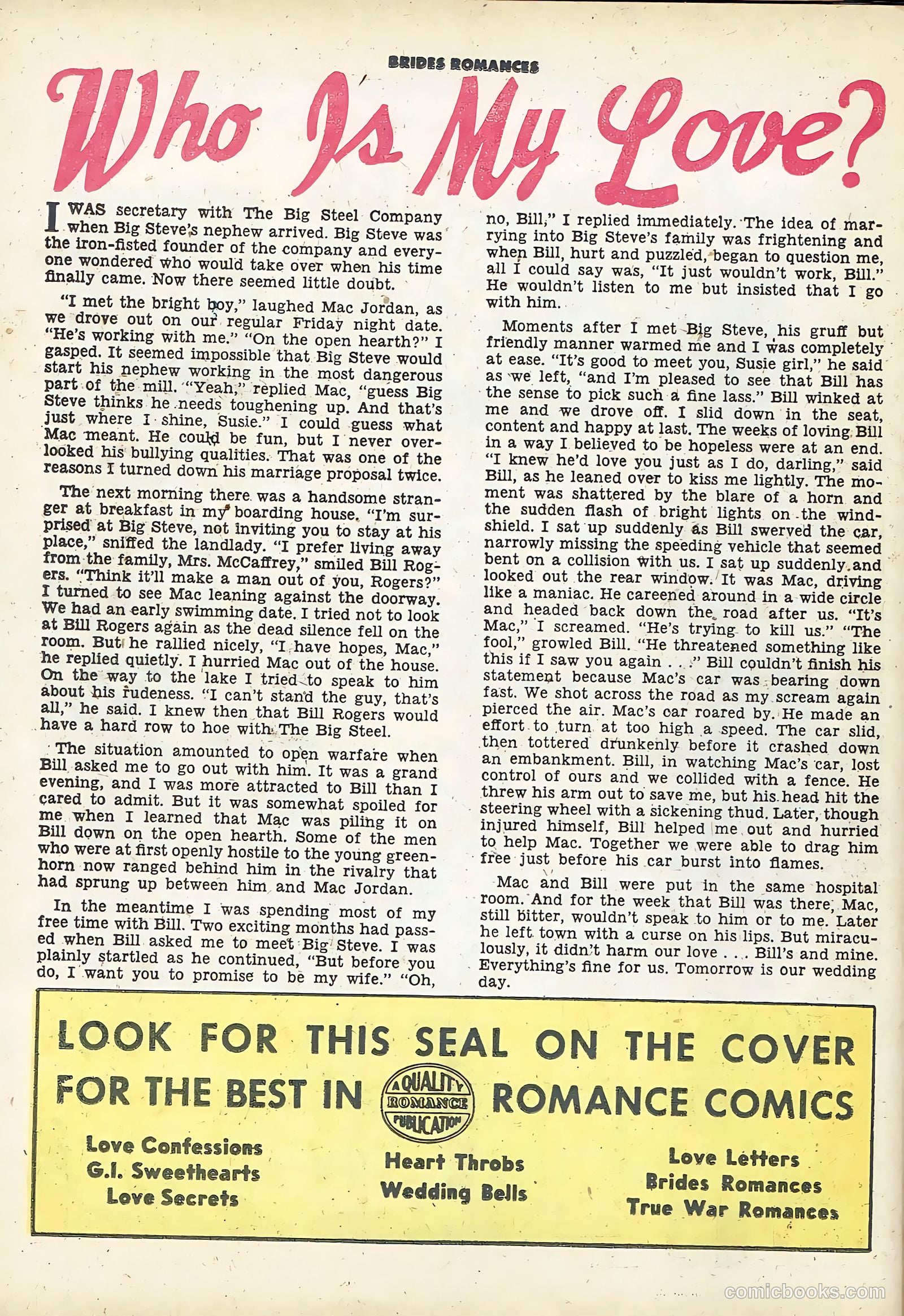 Brides Romances #10 (1955) — page 26 of 36