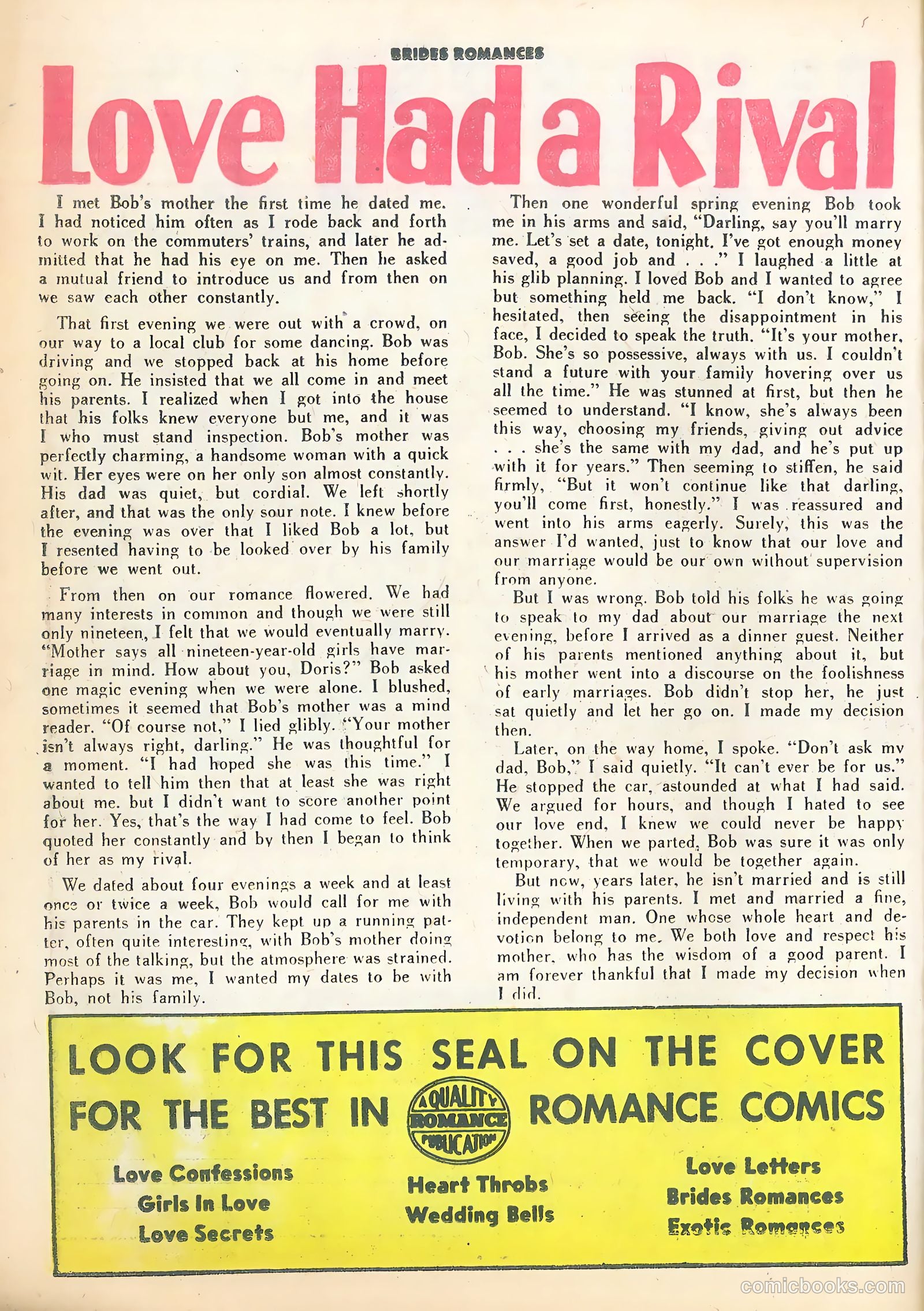 Brides Romances #15 (1955) — page 26 of 36
