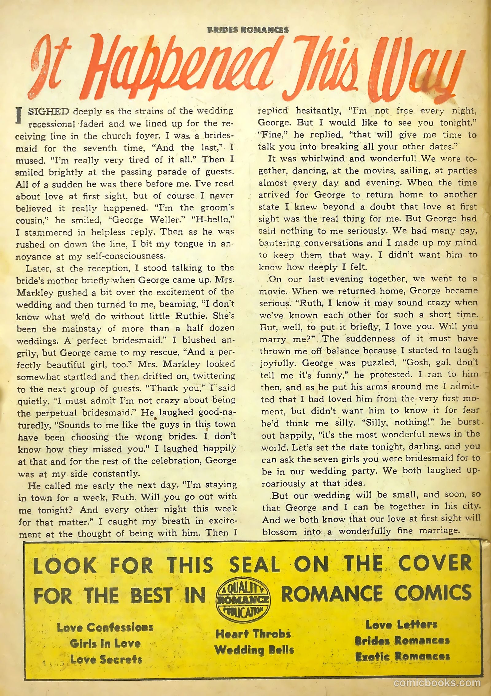 Brides Romances #16 (1956) — page 26 of 36