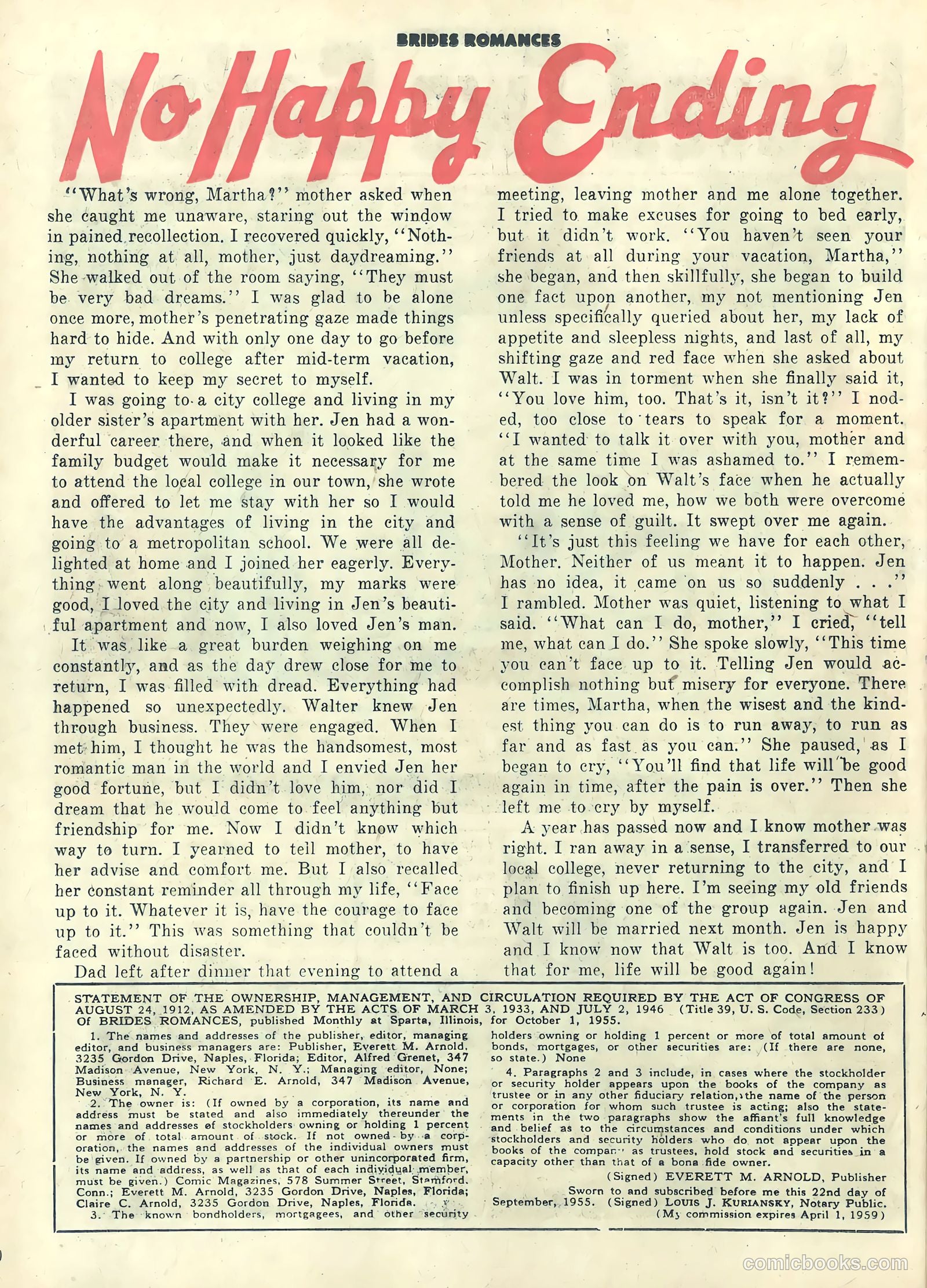 Brides Romances #19 (1956) — page 26 of 37