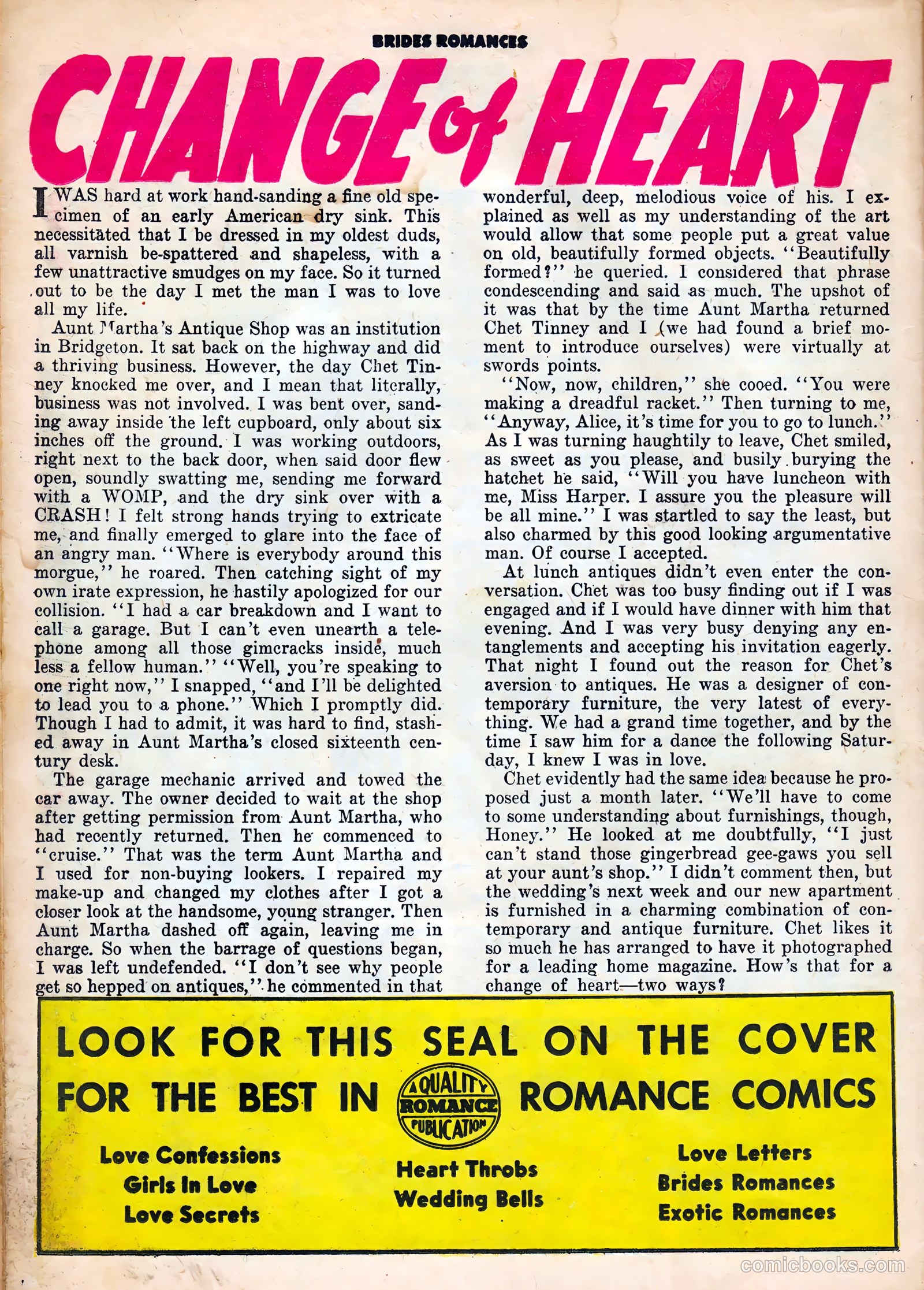 Brides Romances #20 (1956) — page 26 of 36
