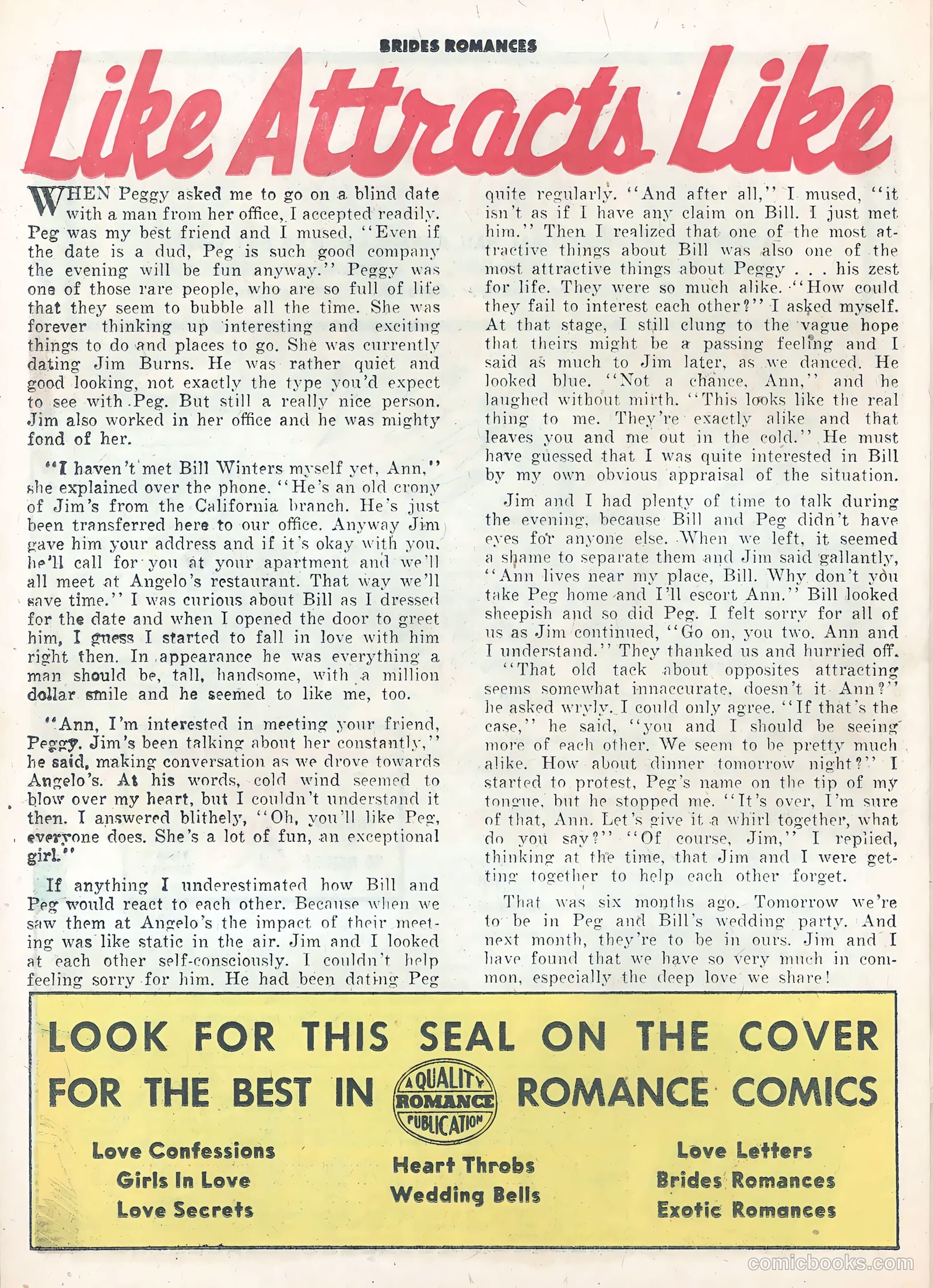 Brides Romances #21 (1956) — page 26 of 36
