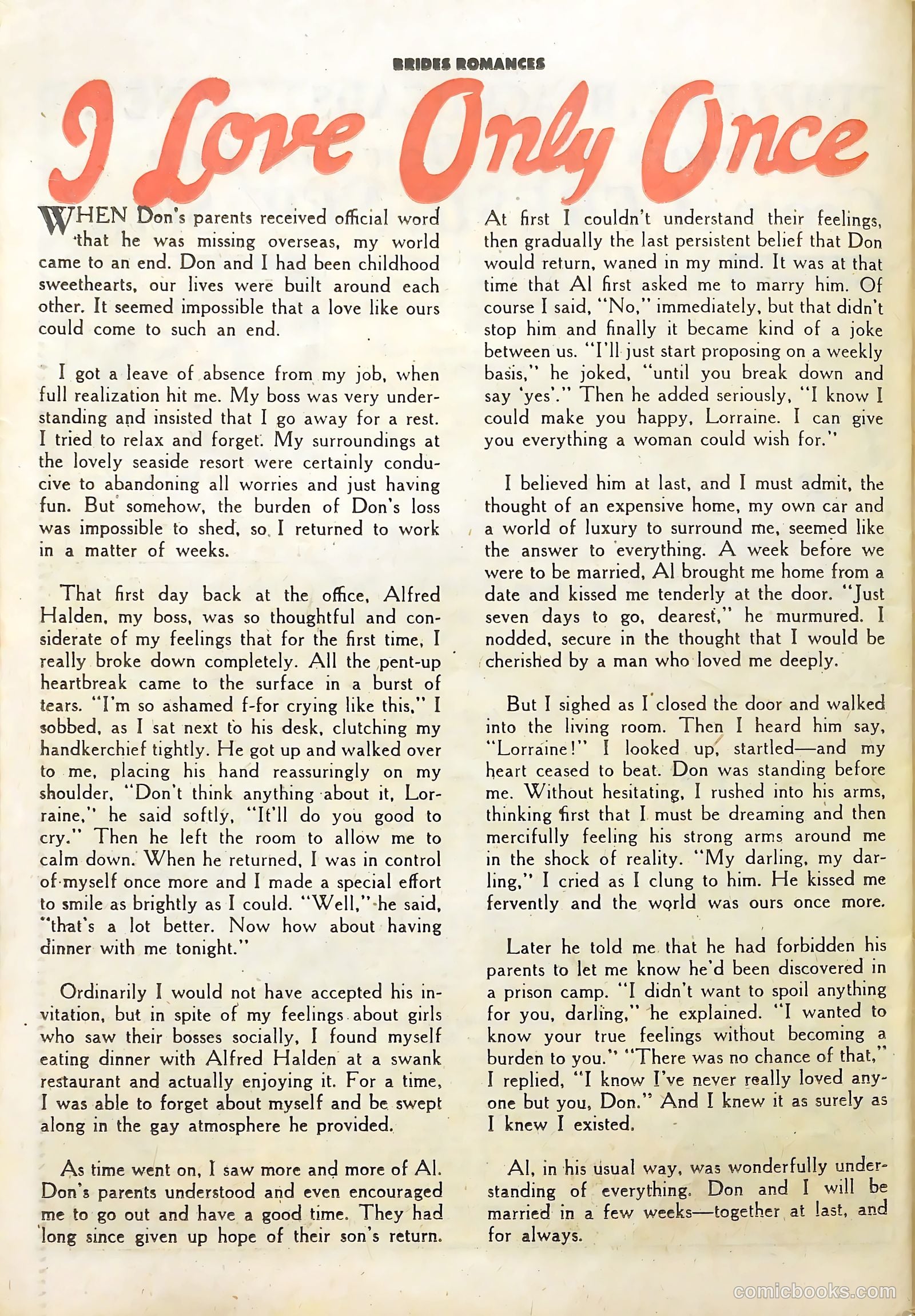 Brides Romances #23 (1956) — page 26 of 36