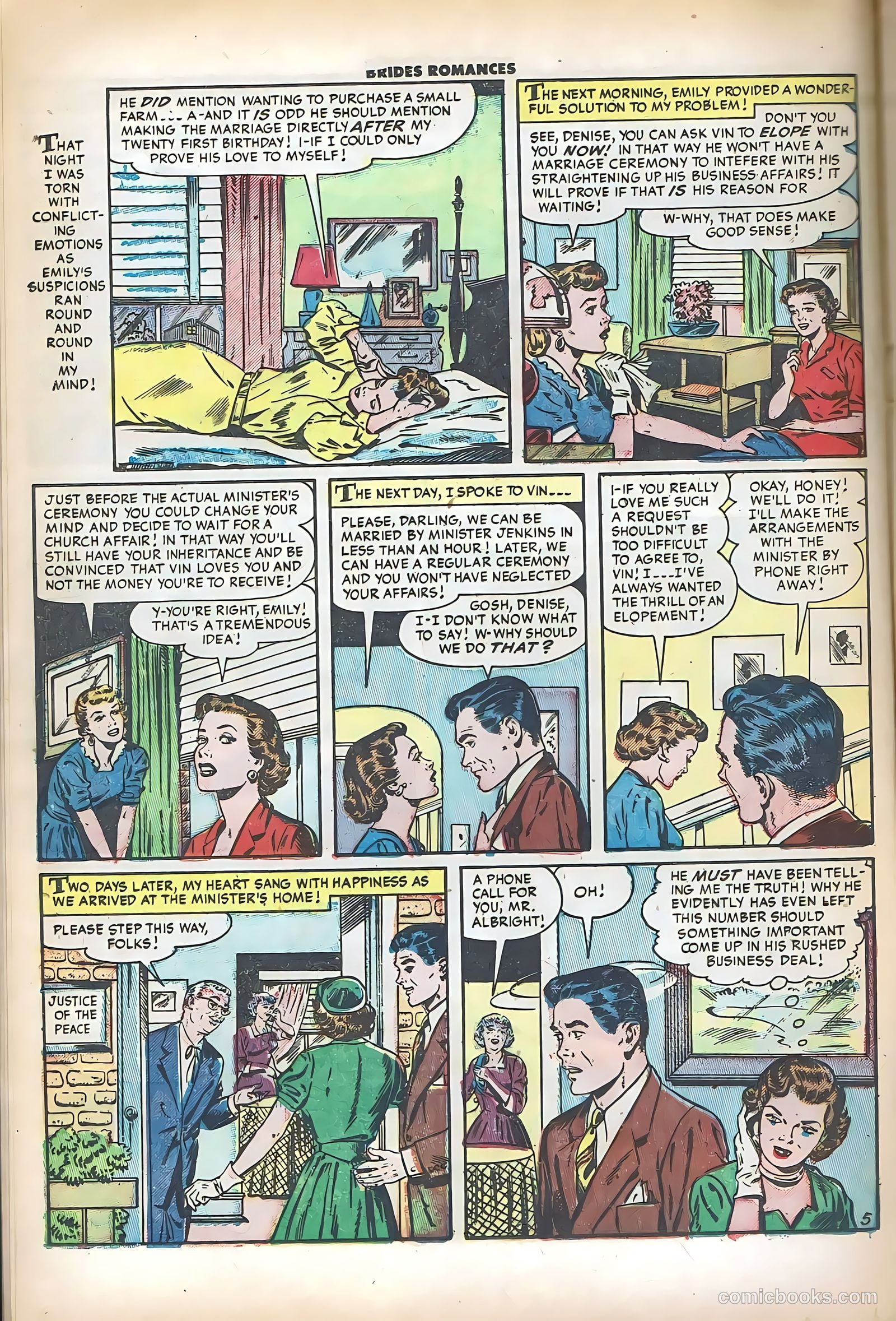 Brides Romances #8 (1954) — page 16 of 36