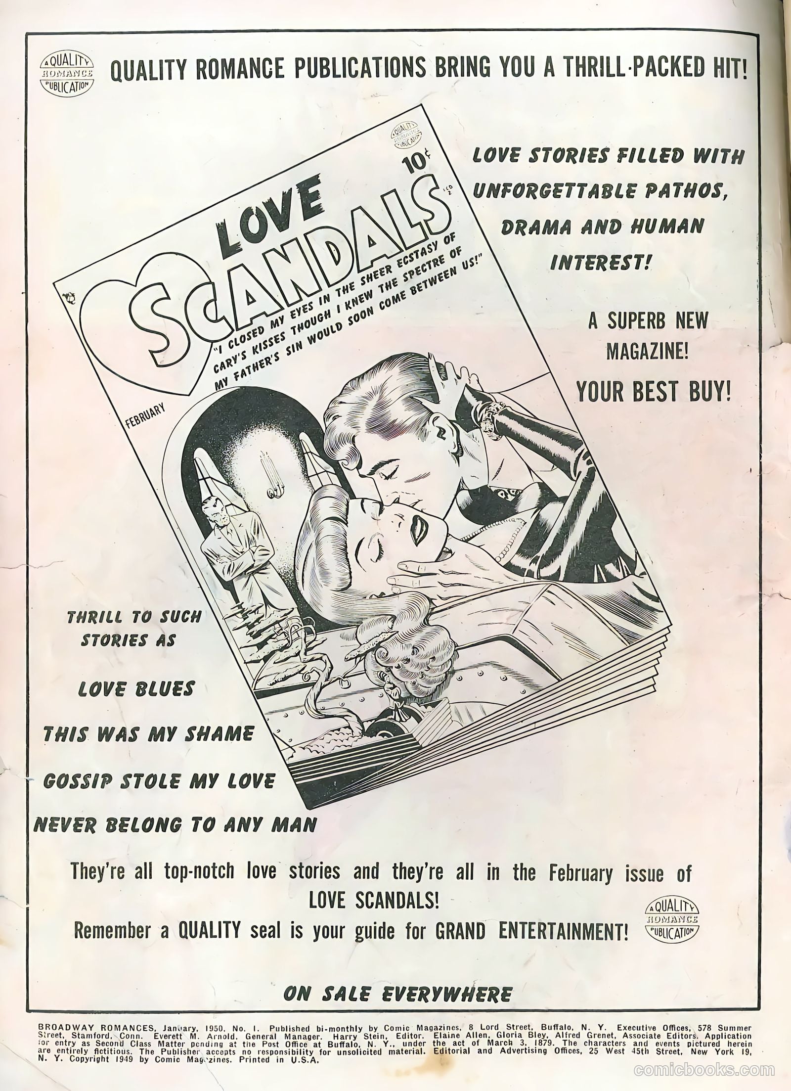 Broadway Romances #1 (1950) — page 2 of 36