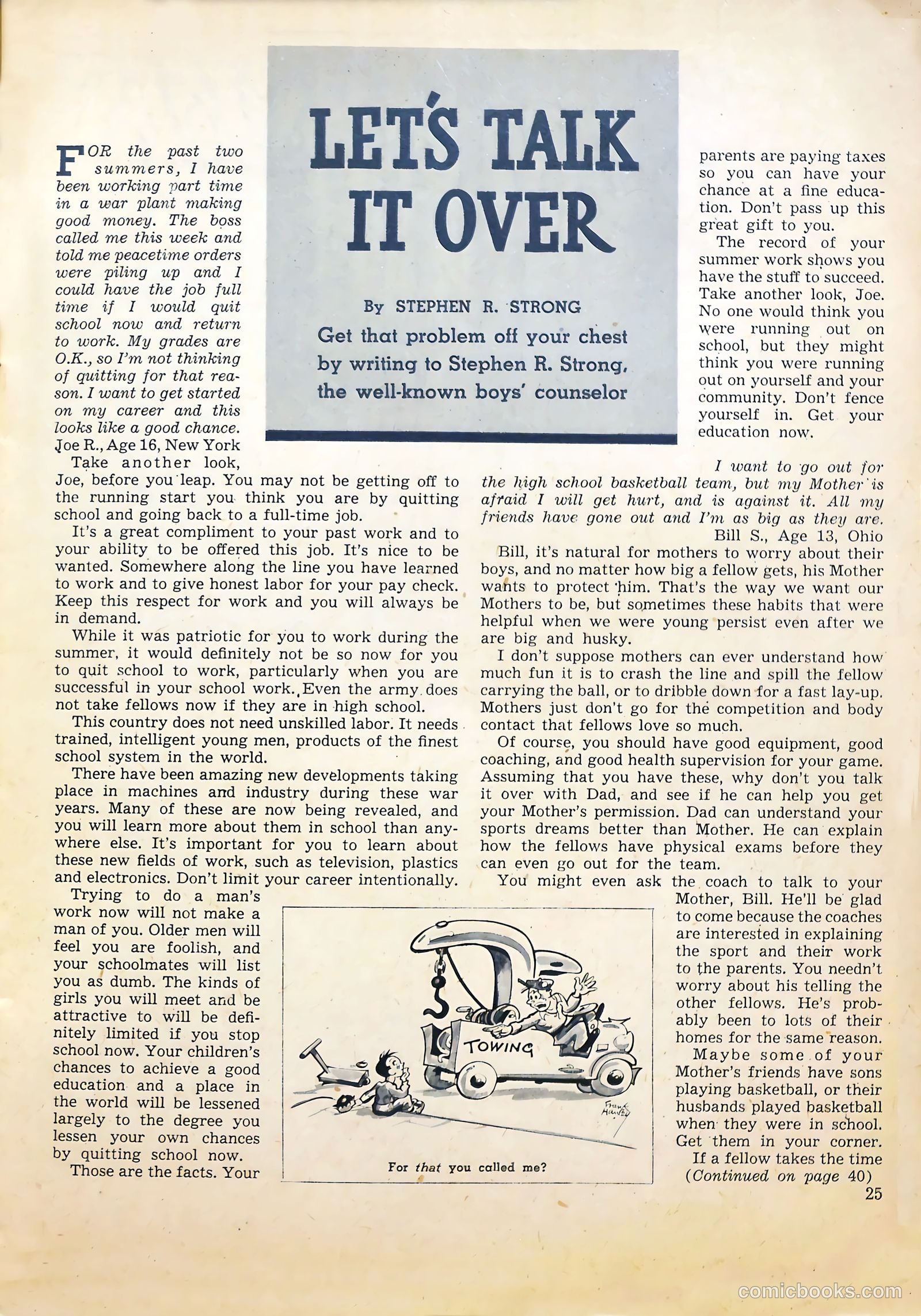 Calling All Boys #1 (1946) — page 25 of 61