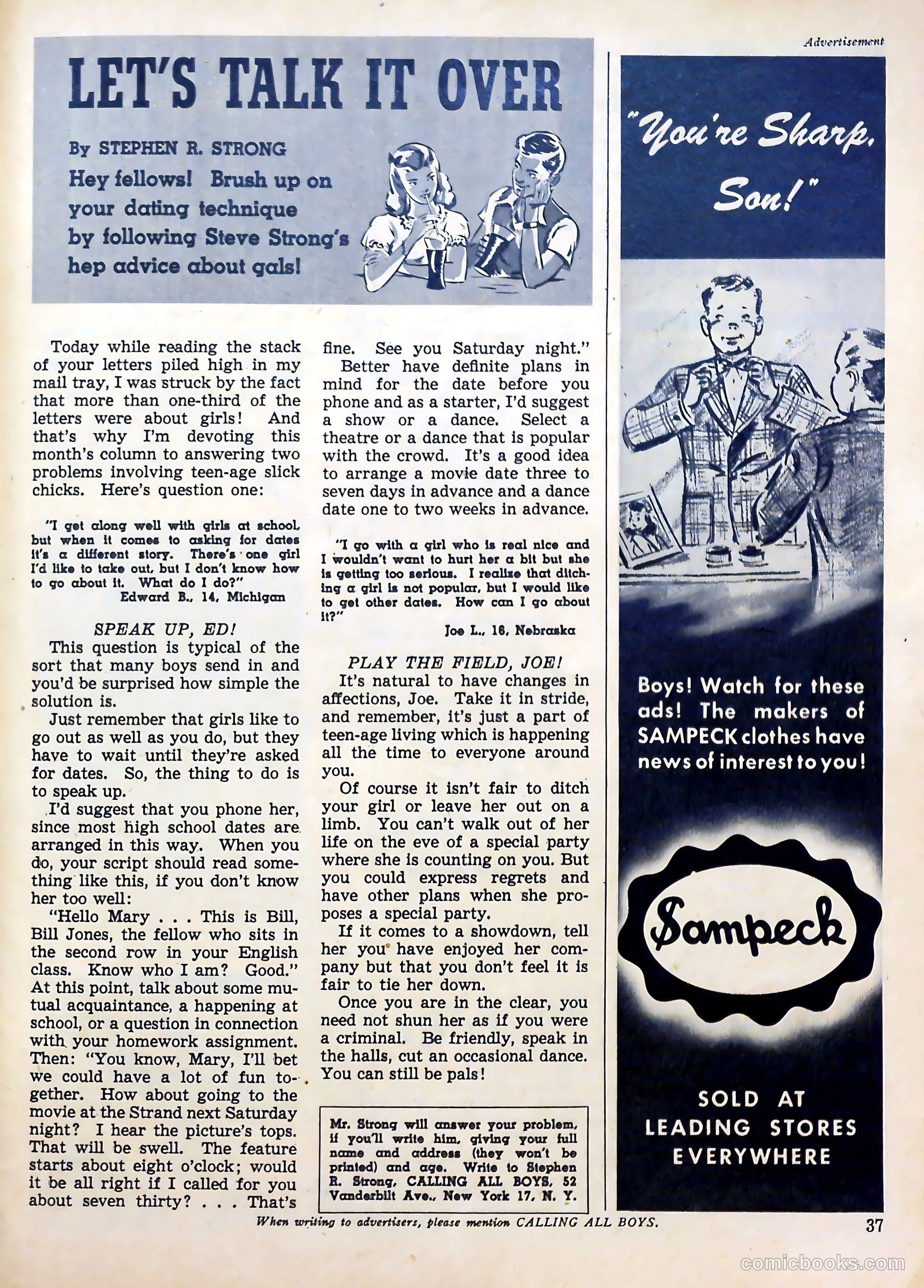 Calling All Boys #7 (1946) — page 37 of 52