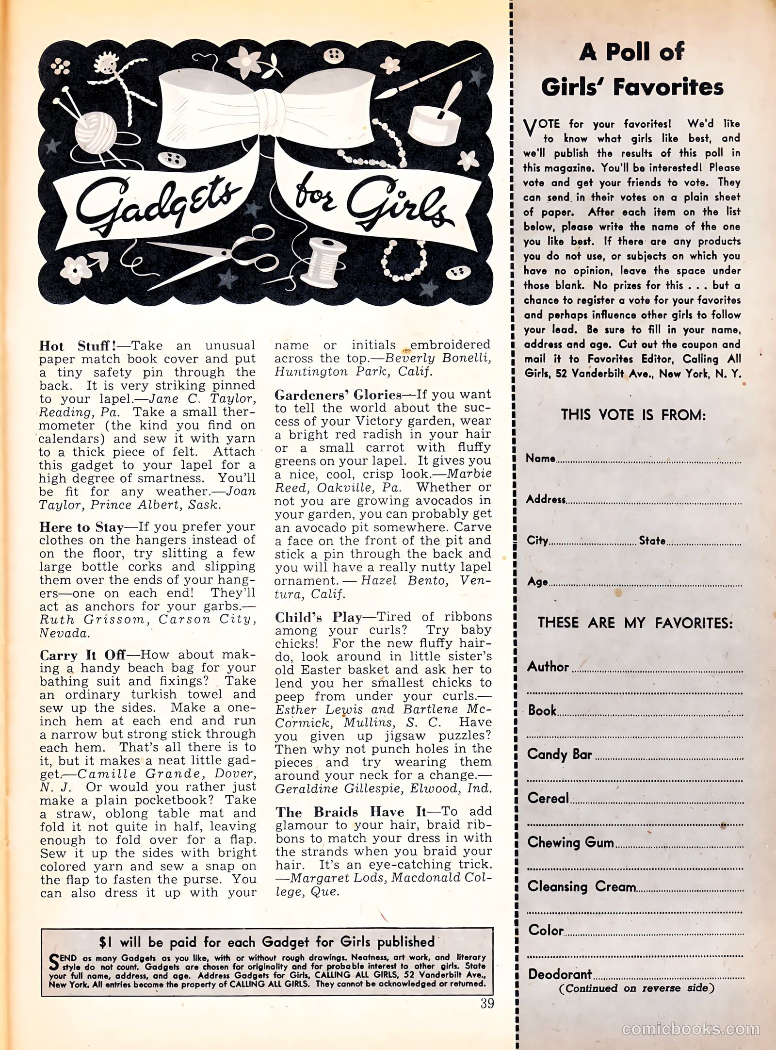 Calling All Girls #10 (1942) — page 39 of 60