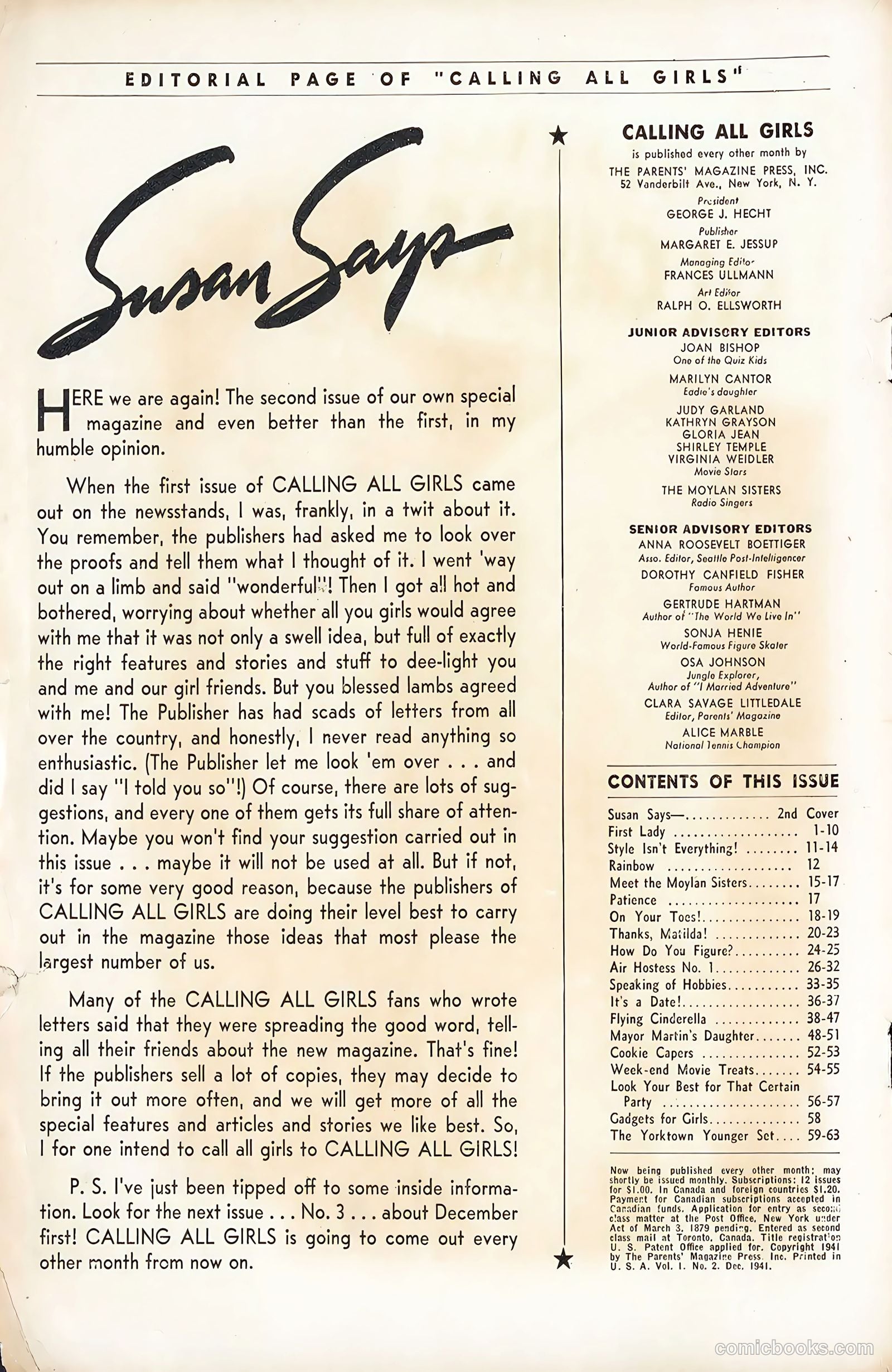 Calling All Girls #2 (1941) — page 2 of 68