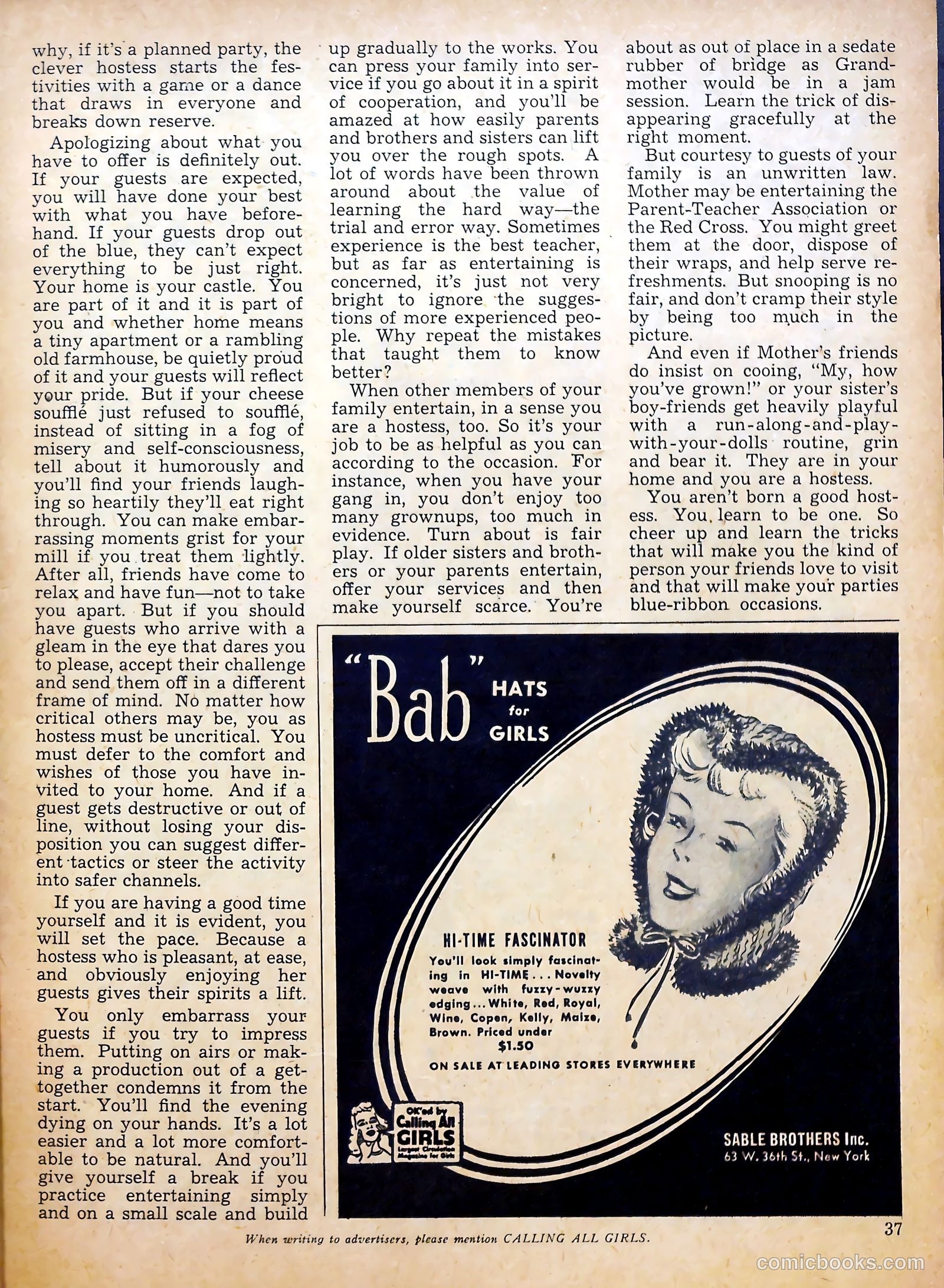 Calling All Girls #23 (1956) — page 36 of 60