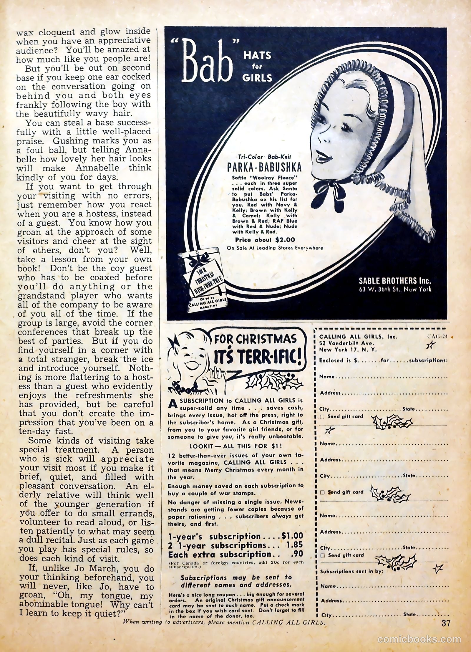 Calling All Girls #24 (1956) — page 36 of 59