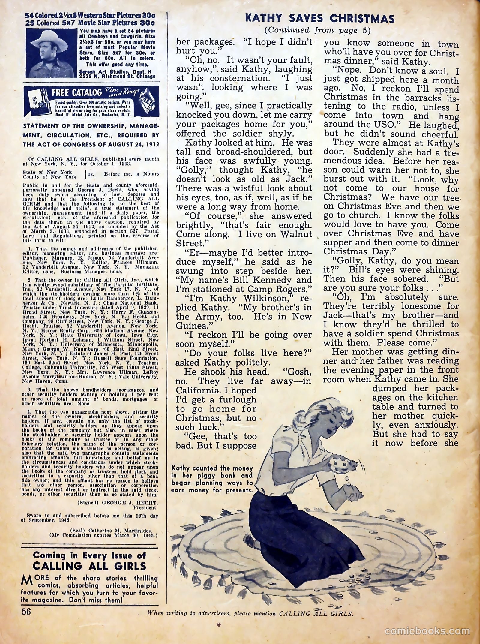 Calling All Girls #25 (1956) — page 56 of 60