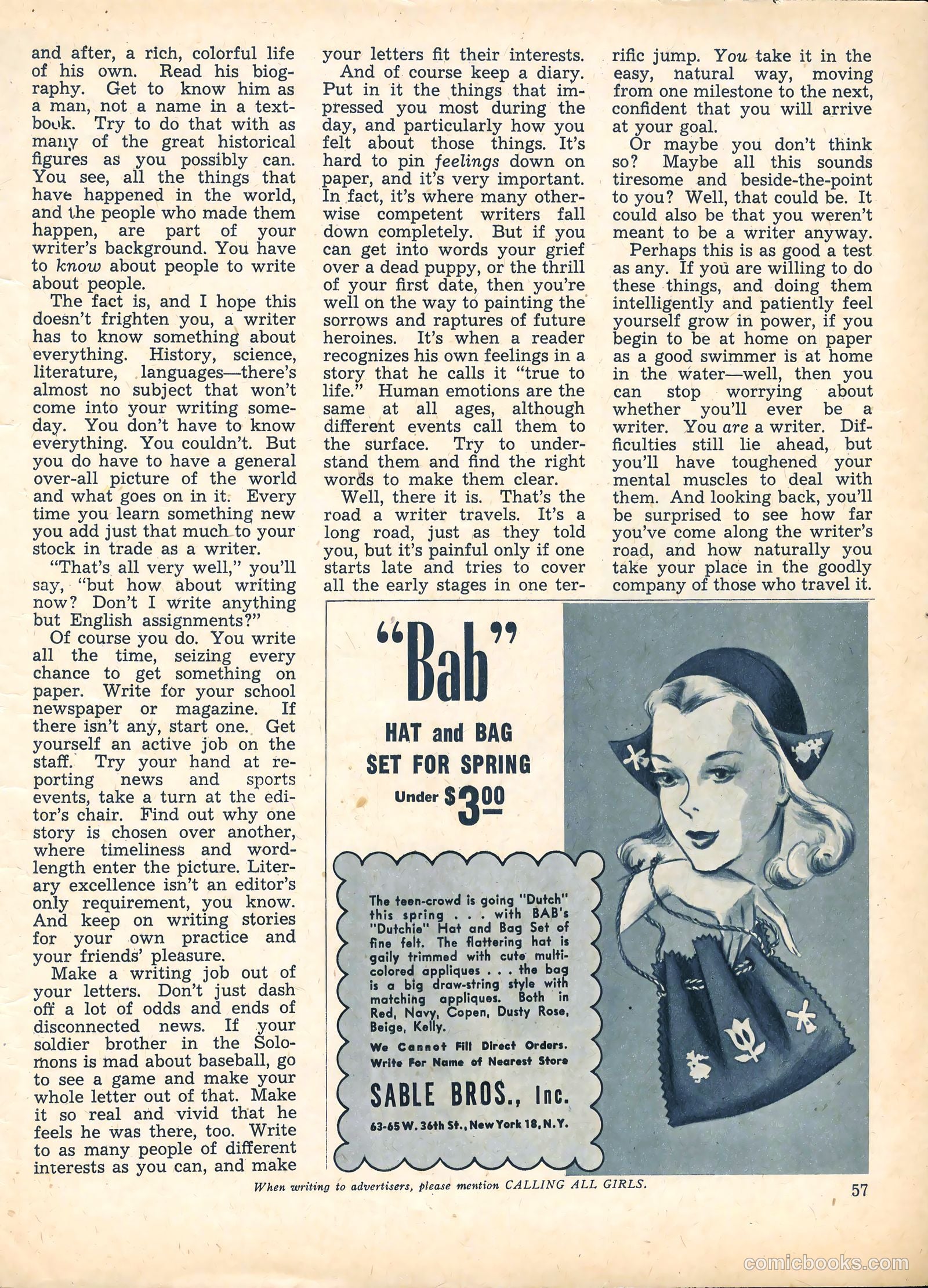Calling All Girls #27 (1957) — page 57 of 60