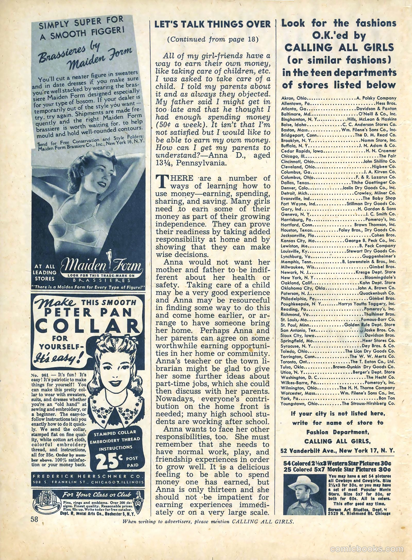 Calling All Girls #27 (1957) — page 58 of 60