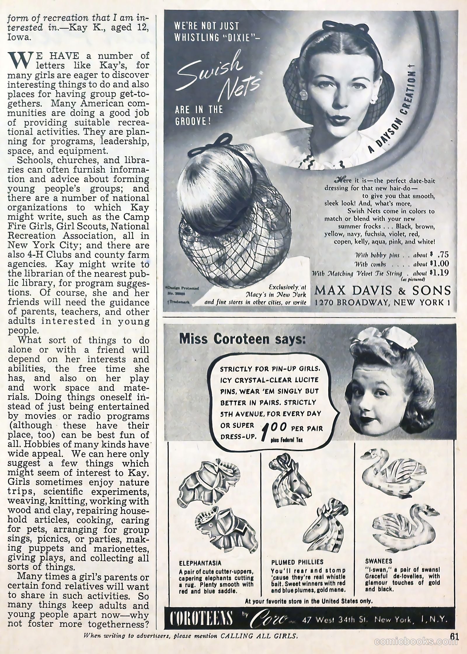 Calling All Girls #30 (1957) — page 61 of 68