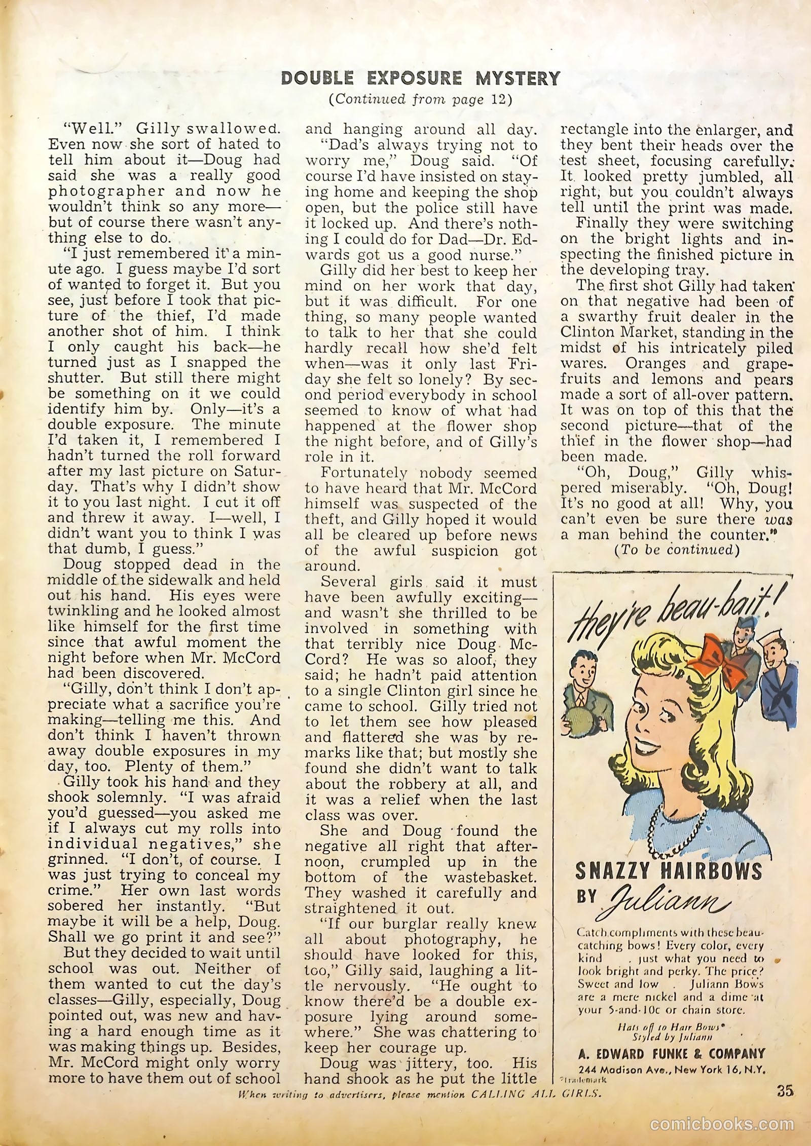 Calling All Girls #36 (1957) — page 35 of 68