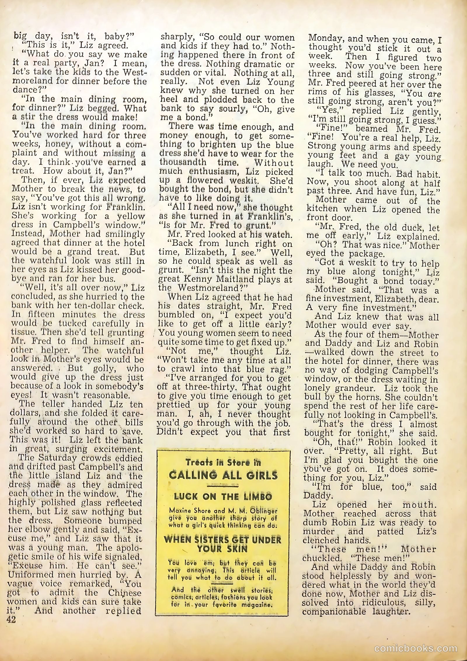 Calling All Girls #36 (1957) — page 42 of 68