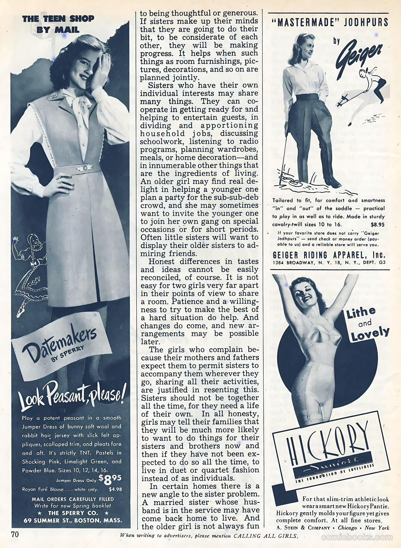 Calling All Girls #37 (1945) — page 70 of 74