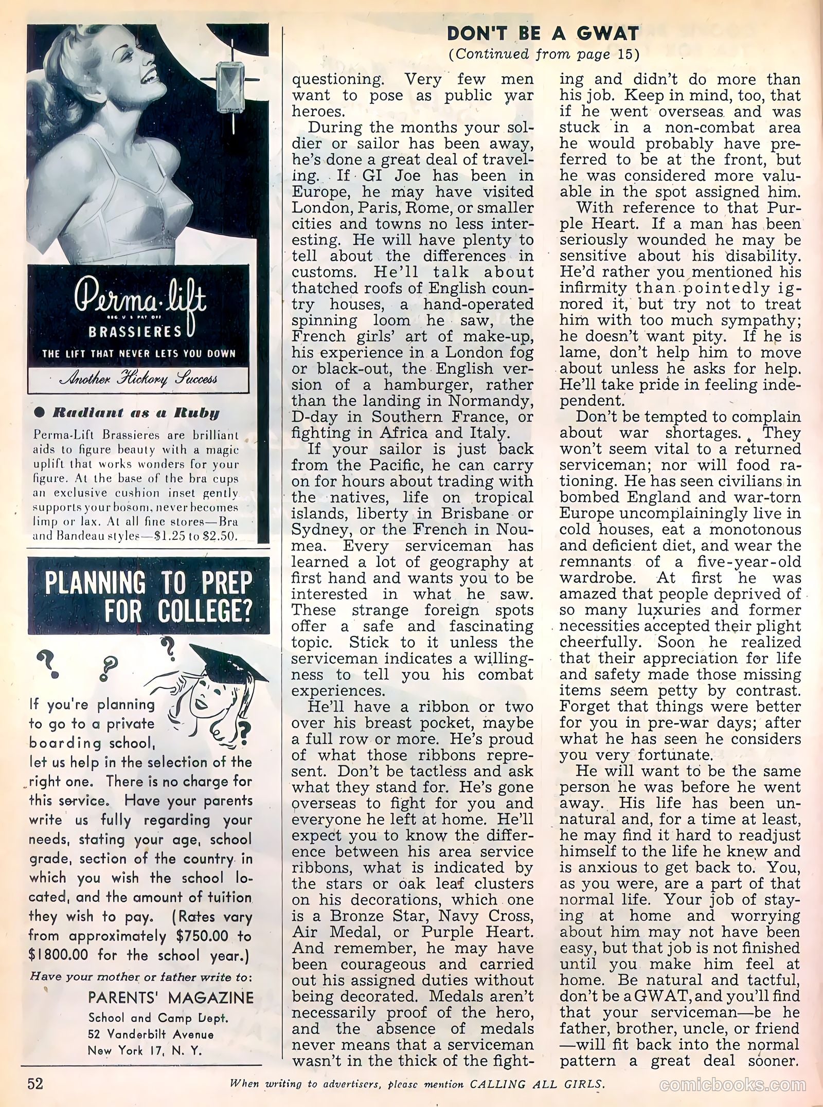 Calling All Girls #40 (1958) — page 52 of 60