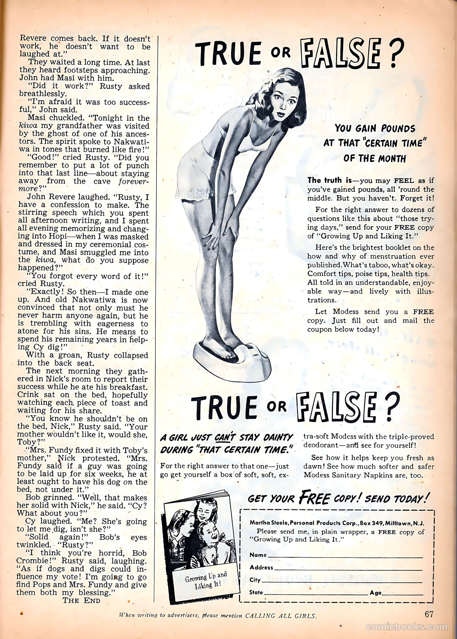 Calling All Girls #43 (1958) — page 67 of 84