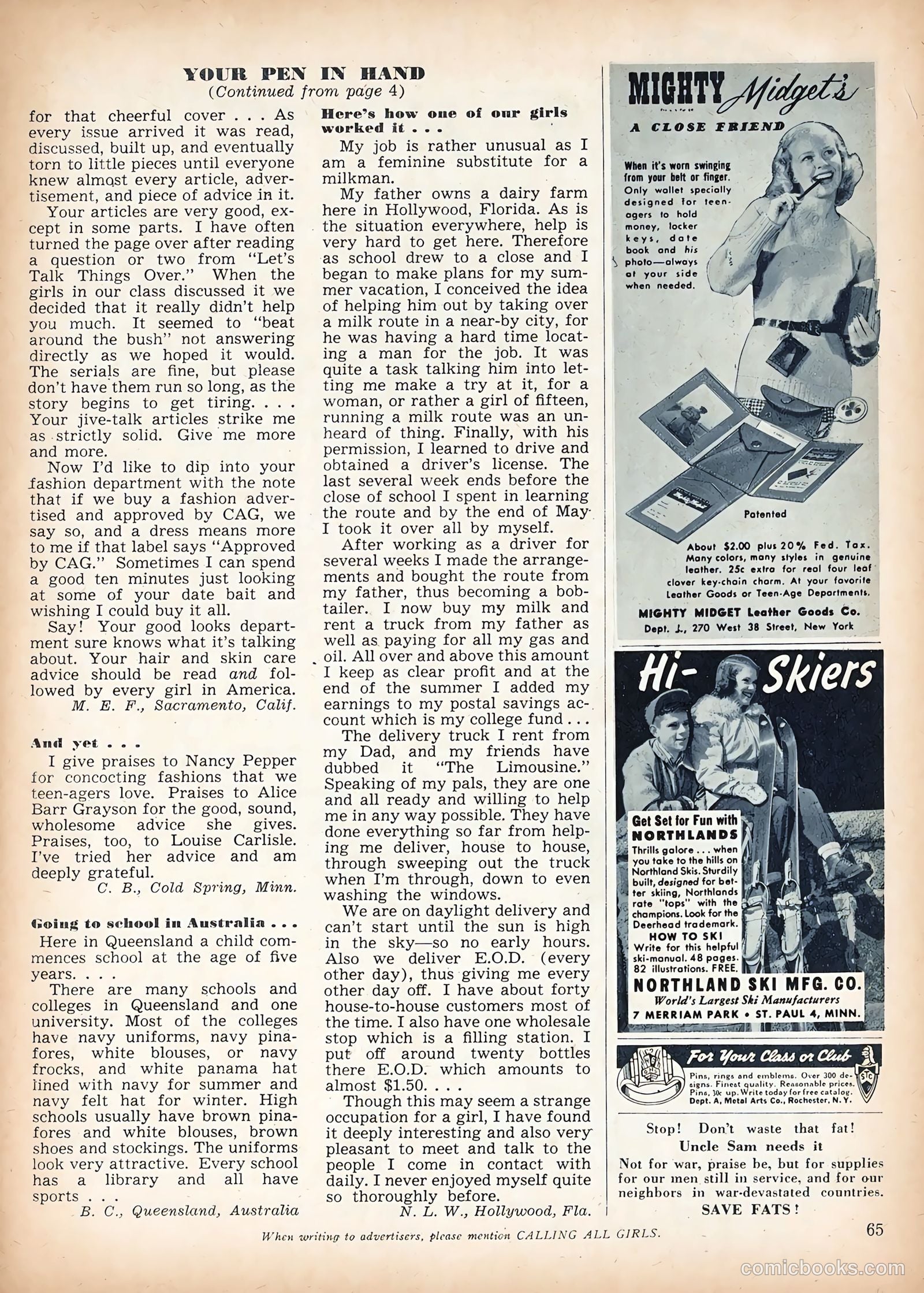 Calling All Girls #45 (1958) — page 65 of 68