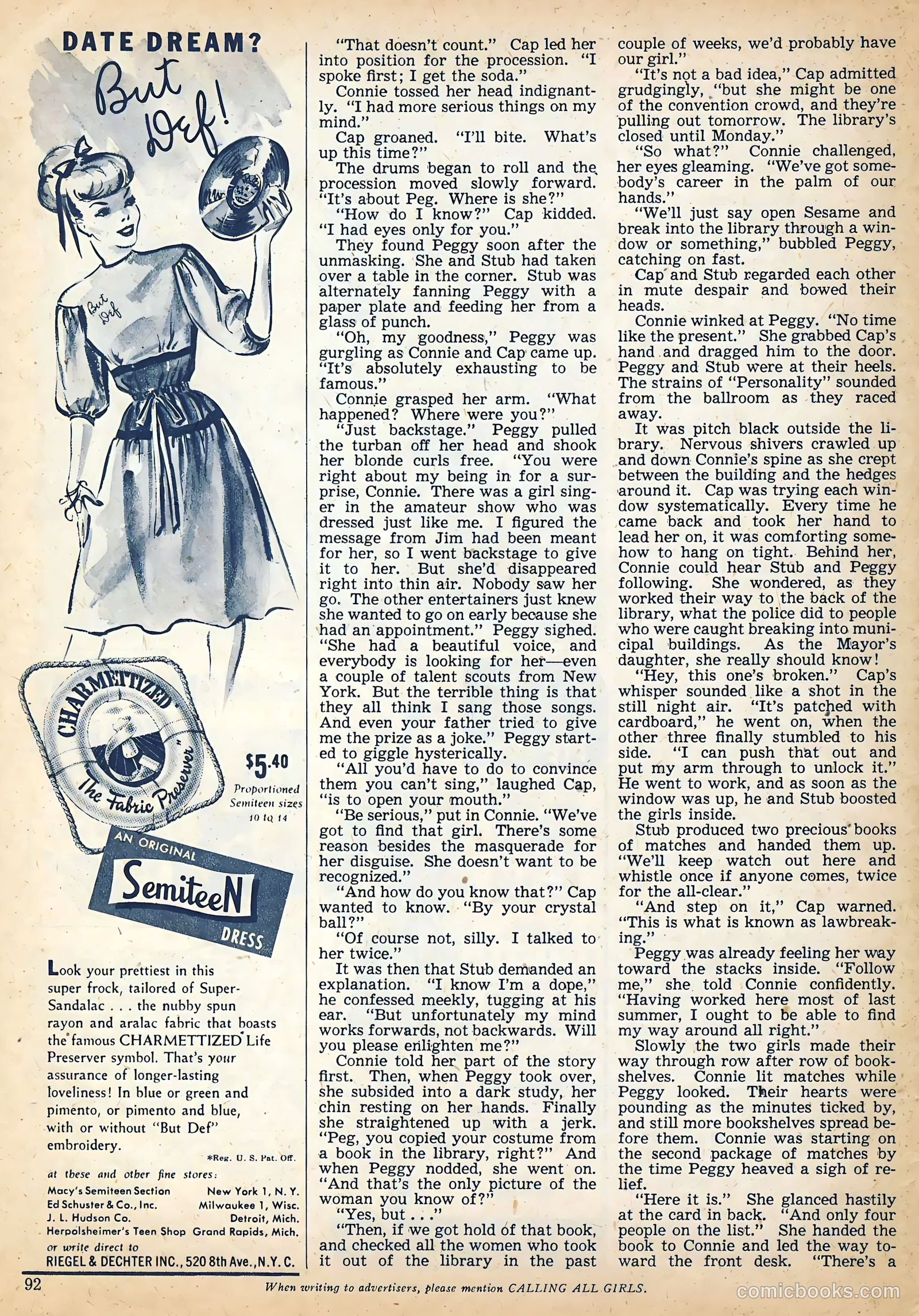 Calling All Girls #53 (1959) — page 92 of 99