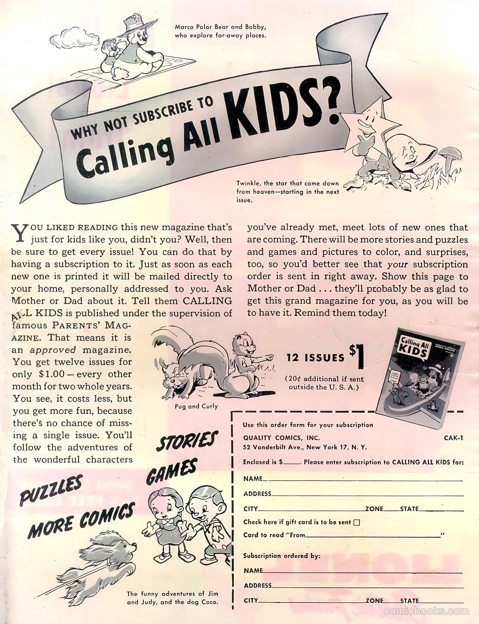 Calling All Kids #1 (1944) — page 51 of 52