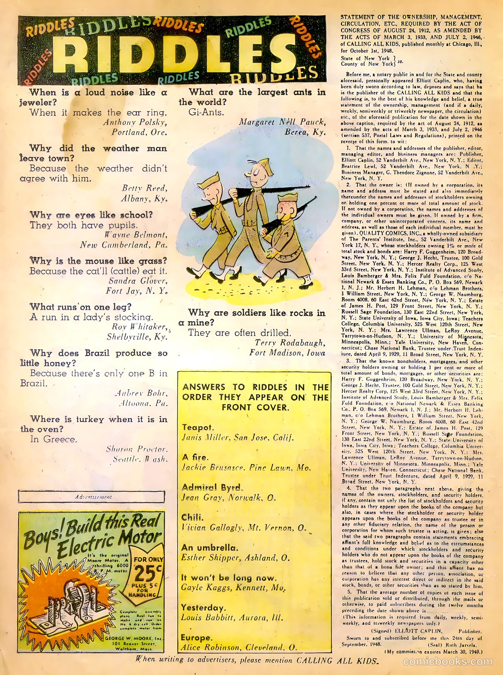Calling All Kids #22 (1948) — page 18 of 36